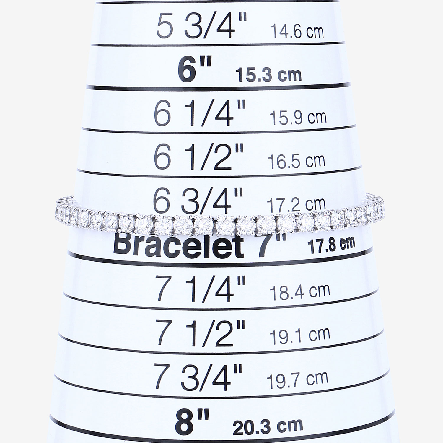 7.00 Carat Lab Grown Diamond 14K White Gold Bracelet