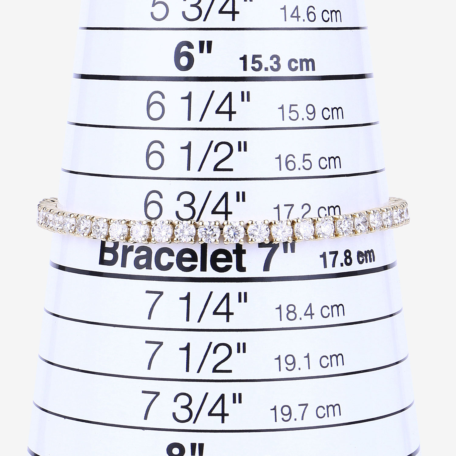 7.00 Carat Lab Grown Diamond 14K Yellow Gold Bracelet