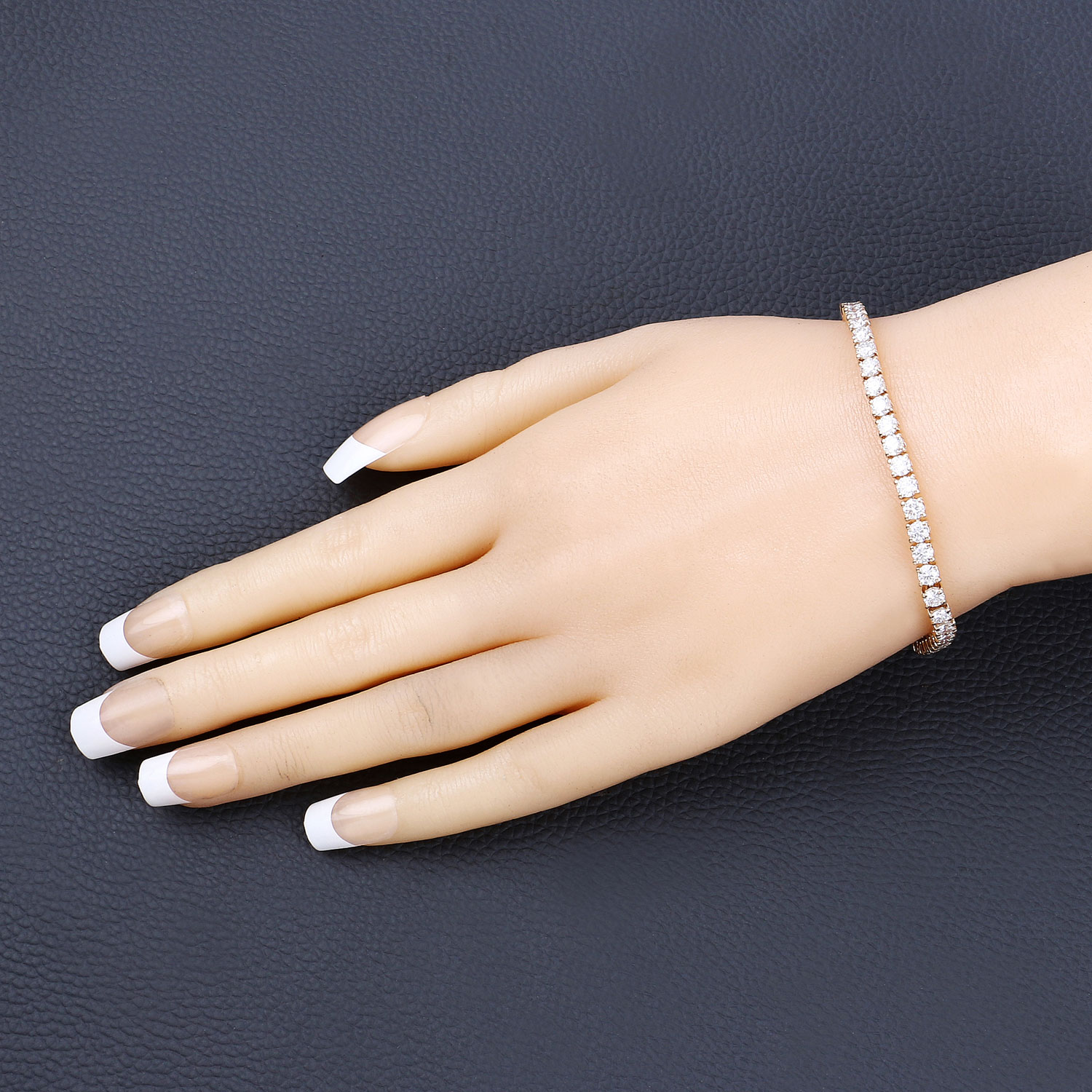 7.00 Carat Lab Grown Diamond 14K Yellow Gold Bracelet