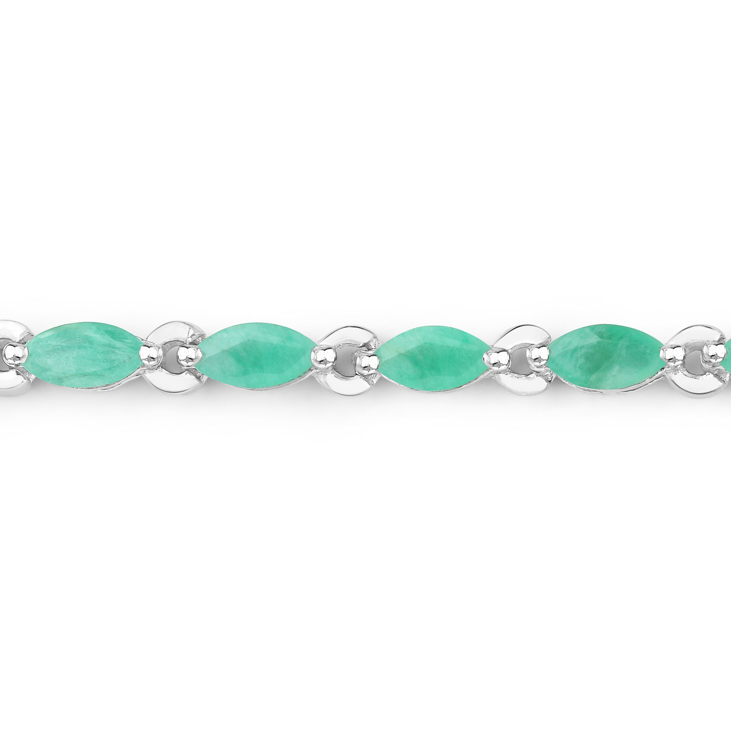 3.12 Carat Genuine Emerald .925 Sterling Silver Bracelet