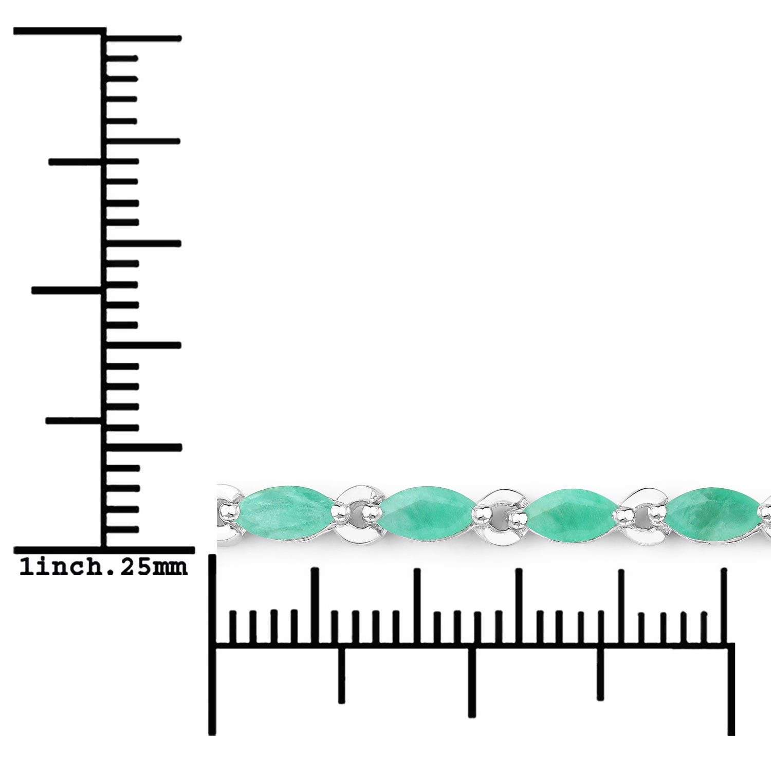 3.12 Carat Genuine Emerald .925 Sterling Silver Bracelet
