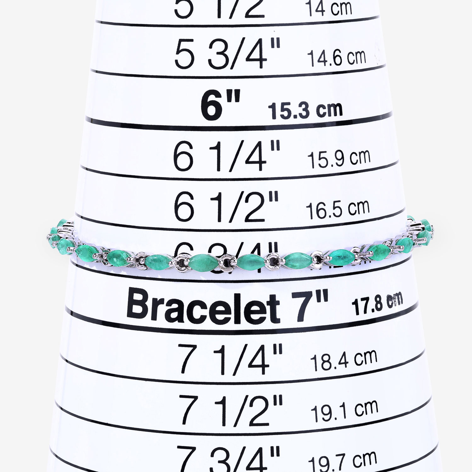 3.12 Carat Genuine Emerald .925 Sterling Silver Bracelet