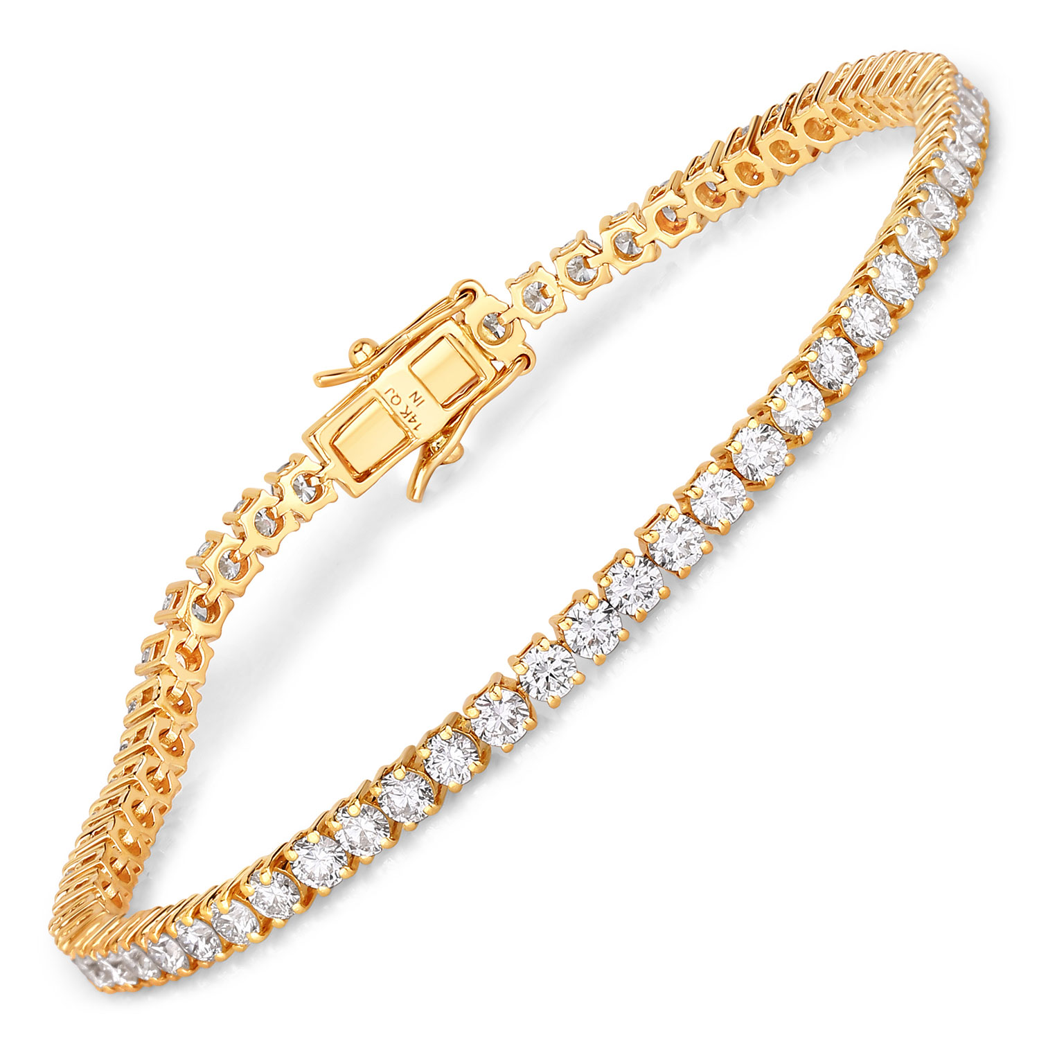 5.10 Carat Lab Grown Diamond 14K Yellow Gold Bracelet
