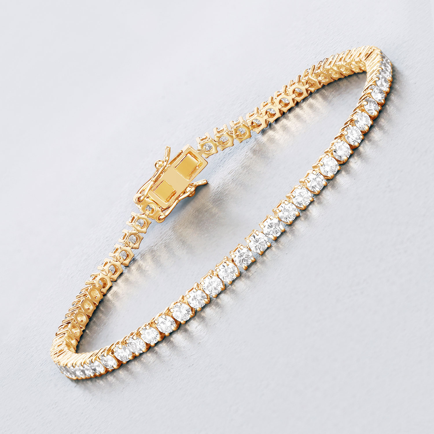 5.10 Carat Lab Grown Diamond 14K Yellow Gold Bracelet