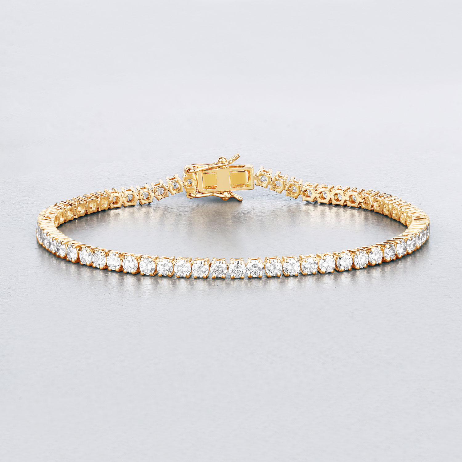 5.10 Carat Lab Grown Diamond 14K Yellow Gold Bracelet