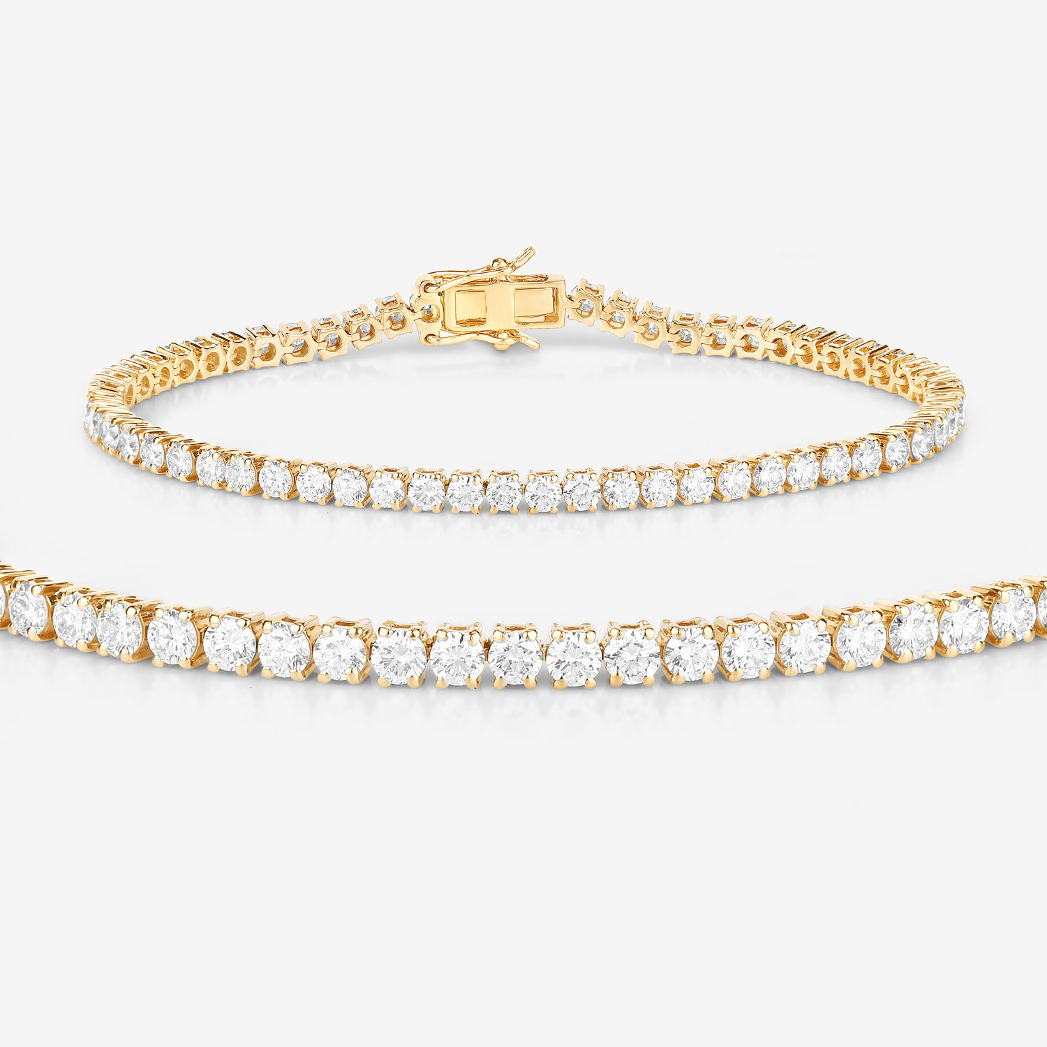 5.10 Carat Lab Grown Diamond 14K Yellow Gold Bracelet