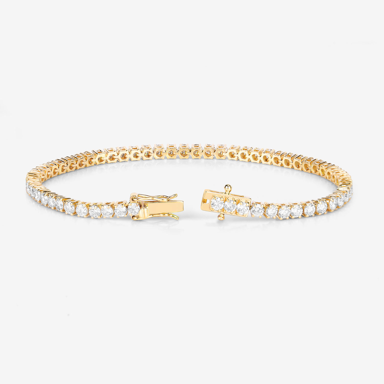 5.10 Carat Lab Grown Diamond 14K Yellow Gold Bracelet