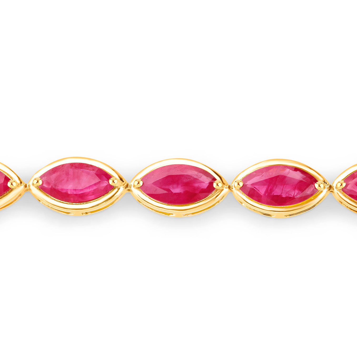 9.00 Carat Genuine Ruby 14K Yellow Gold Bracelet