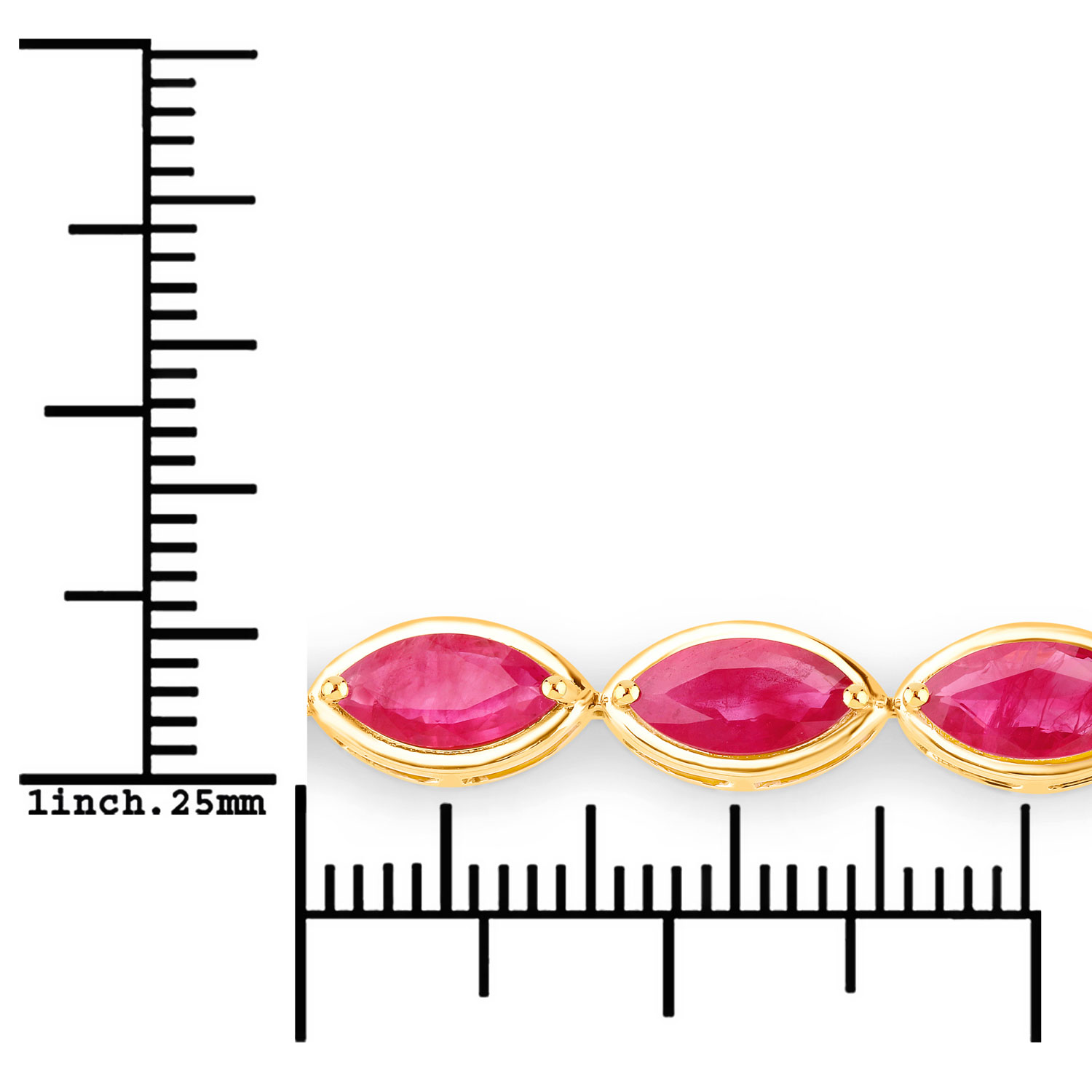 9.00 Carat Genuine Ruby 14K Yellow Gold Bracelet