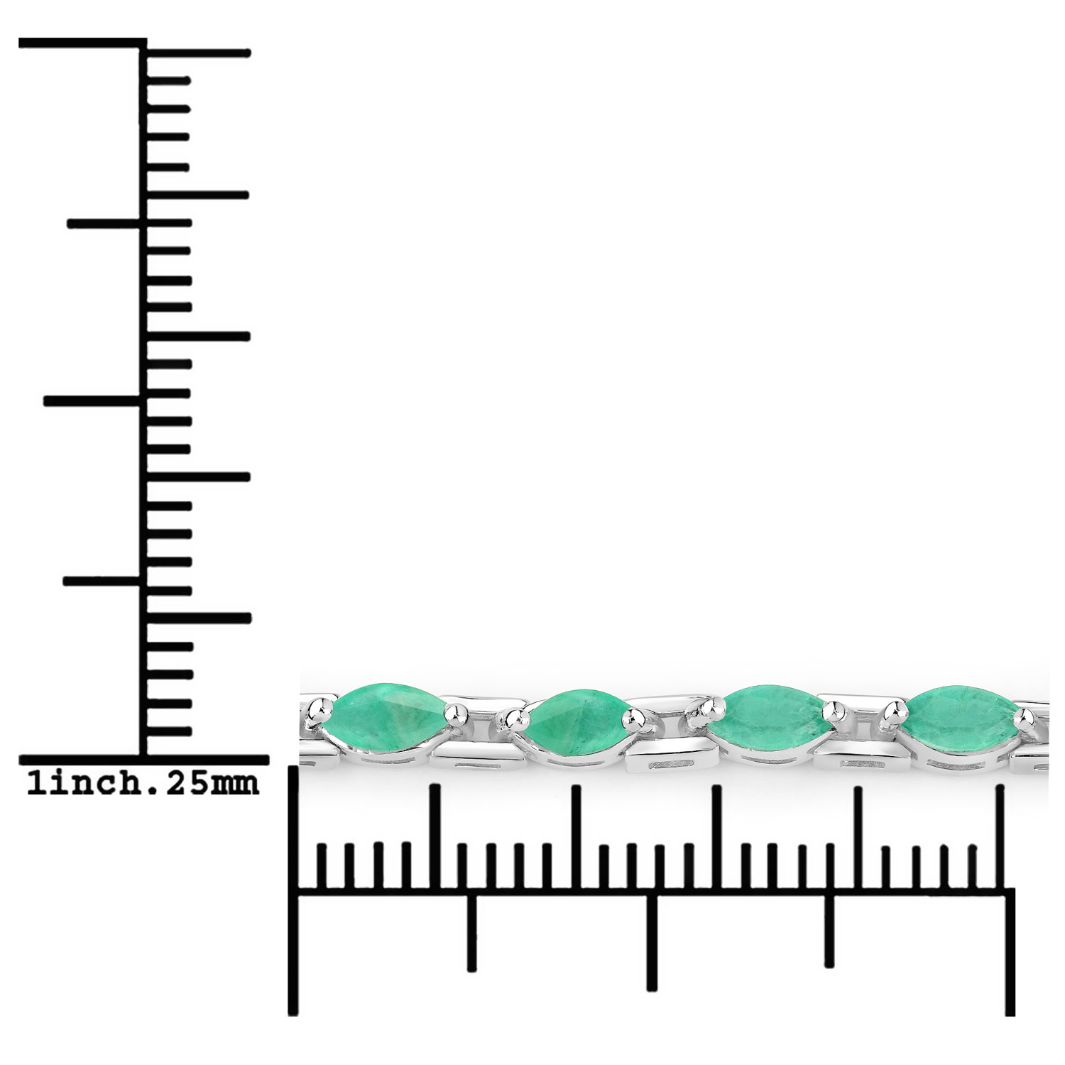2.88 Carat Genuine Emerald .925 Sterling Silver Bracelet
