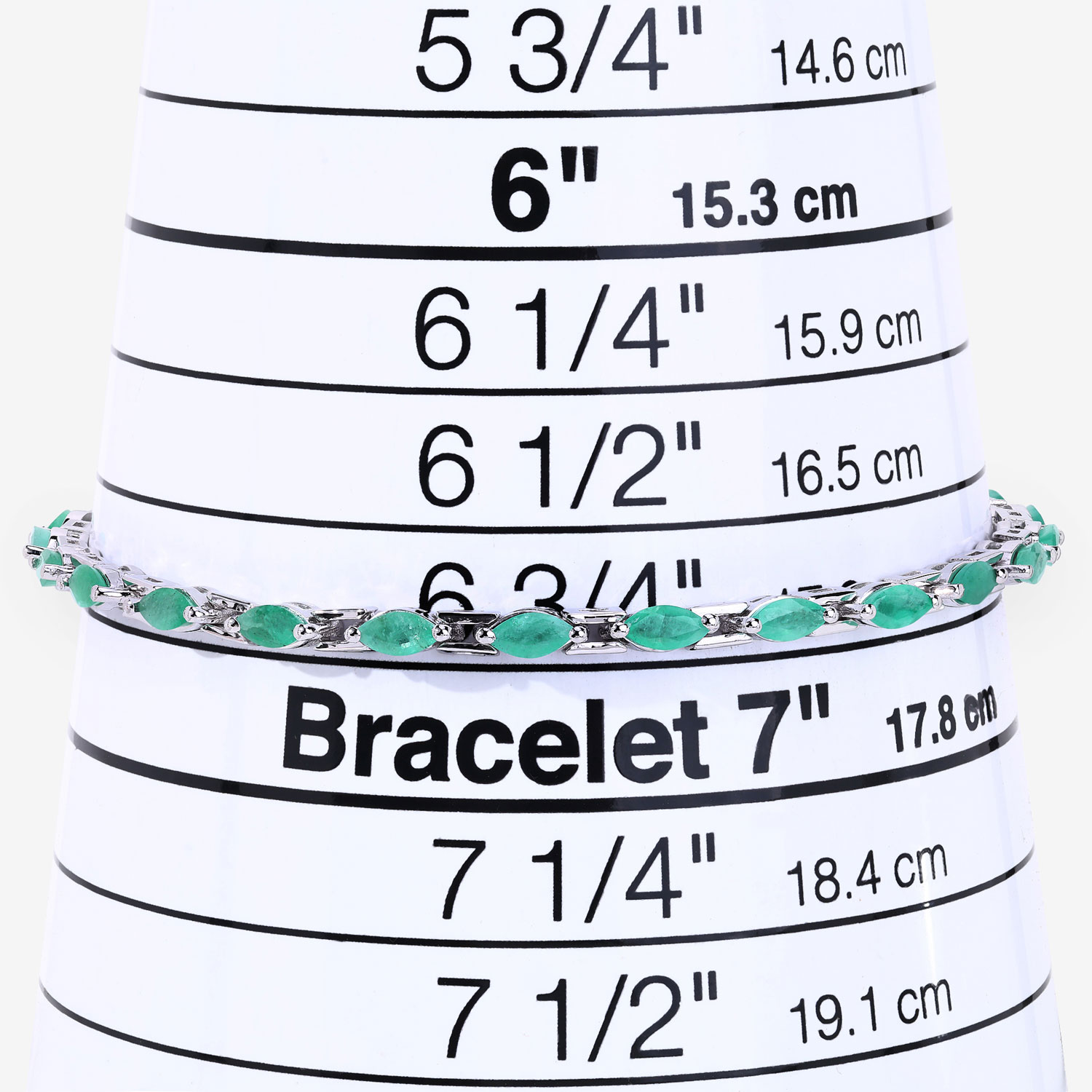 2.88 Carat Genuine Emerald .925 Sterling Silver Bracelet