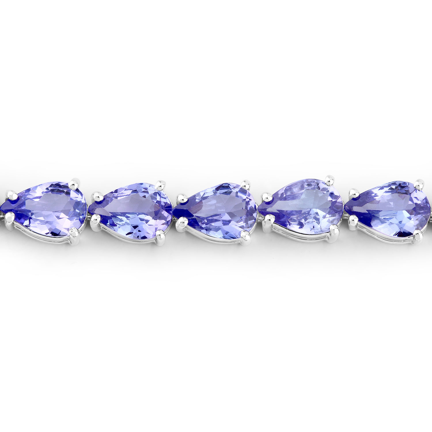 10.73 Carat Genuine Tanzanite 14K White Gold Bracelet