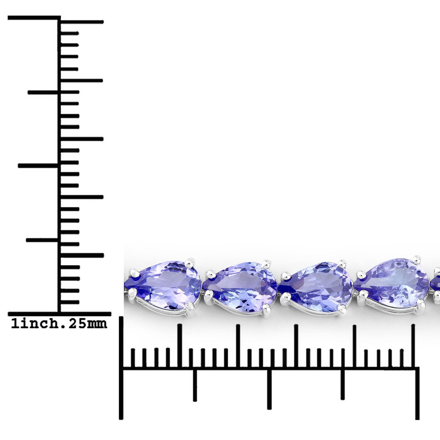 10.73 Carat Genuine Tanzanite 14K White Gold Bracelet