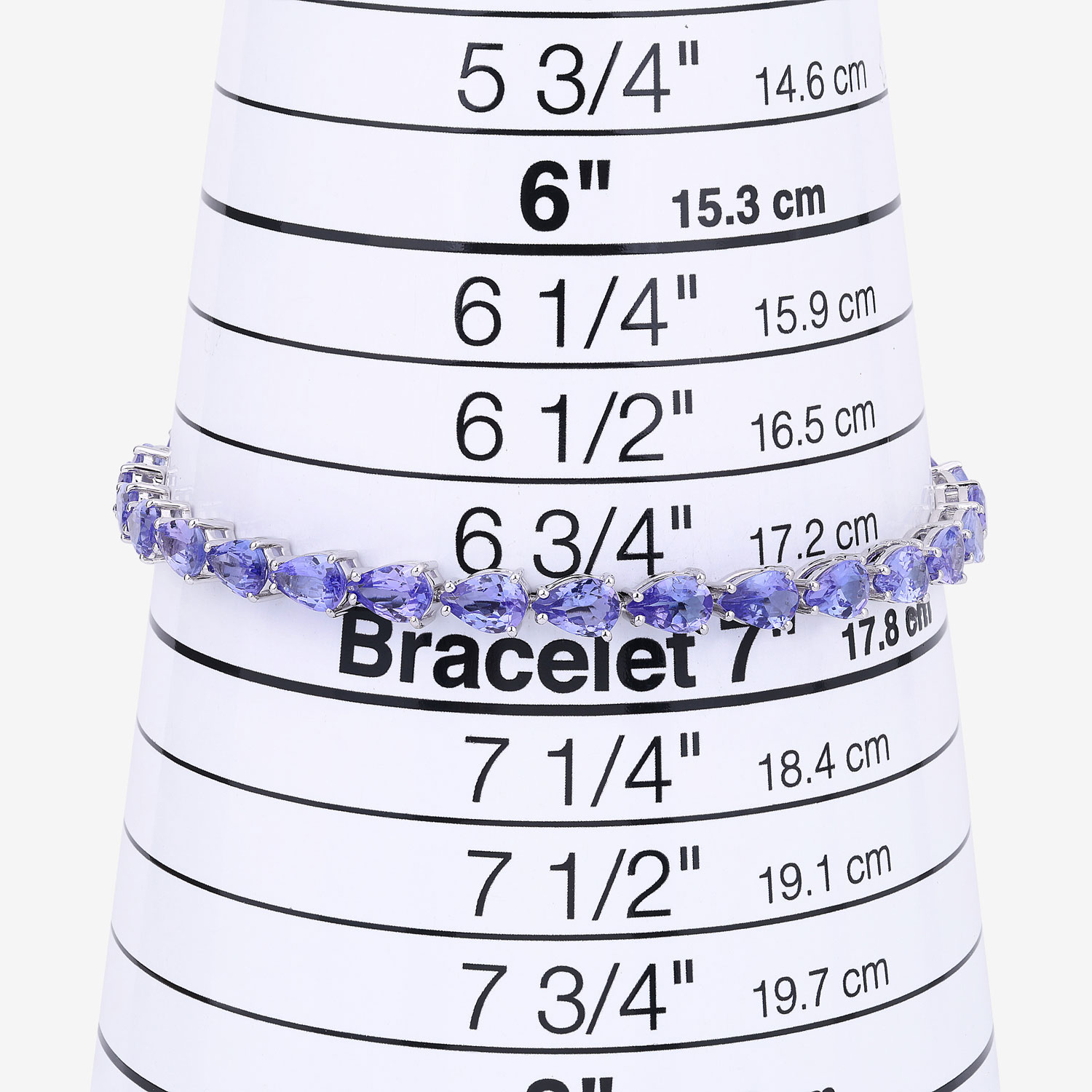 10.73 Carat Genuine Tanzanite 14K White Gold Bracelet