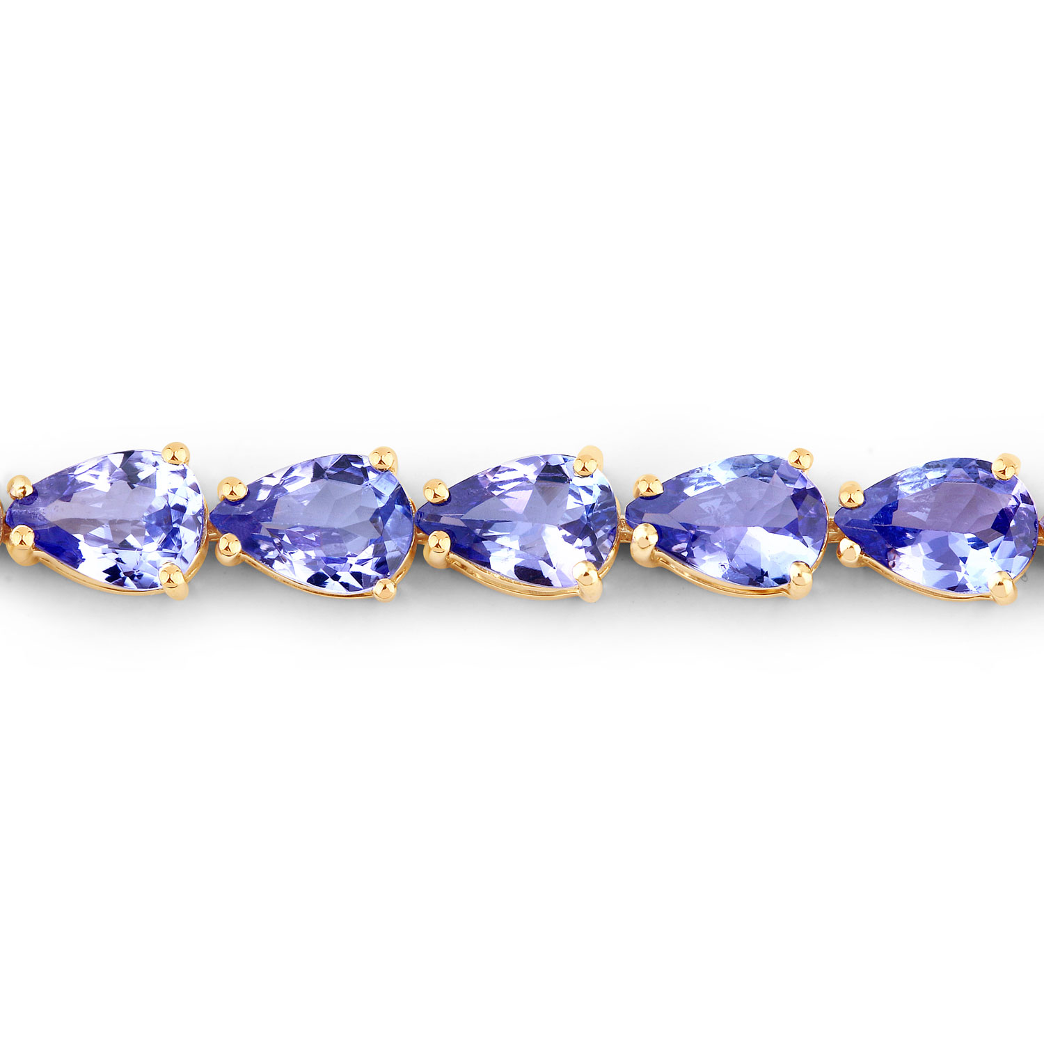 10.73 Carat Genuine Tanzanite 14K Yellow Gold Bracelet