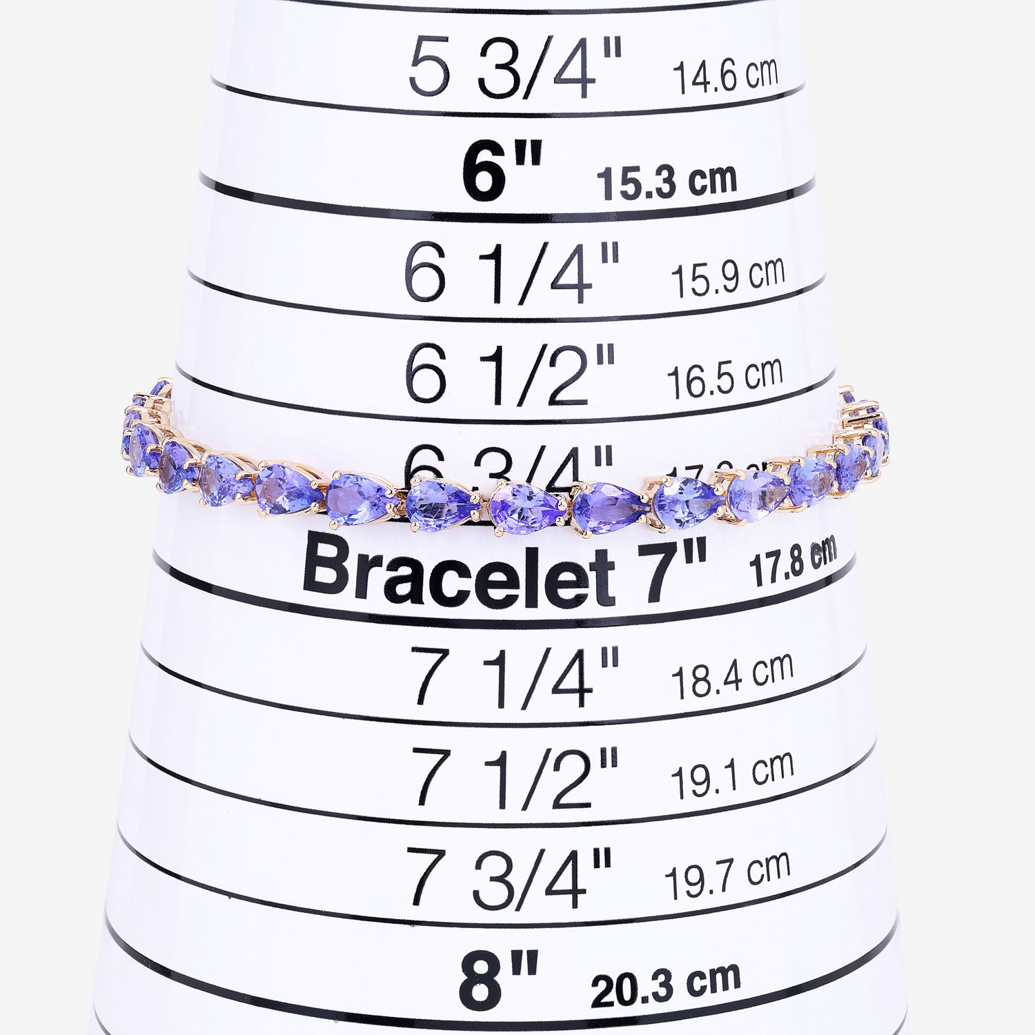 10.73 Carat Genuine Tanzanite 14K Yellow Gold Bracelet