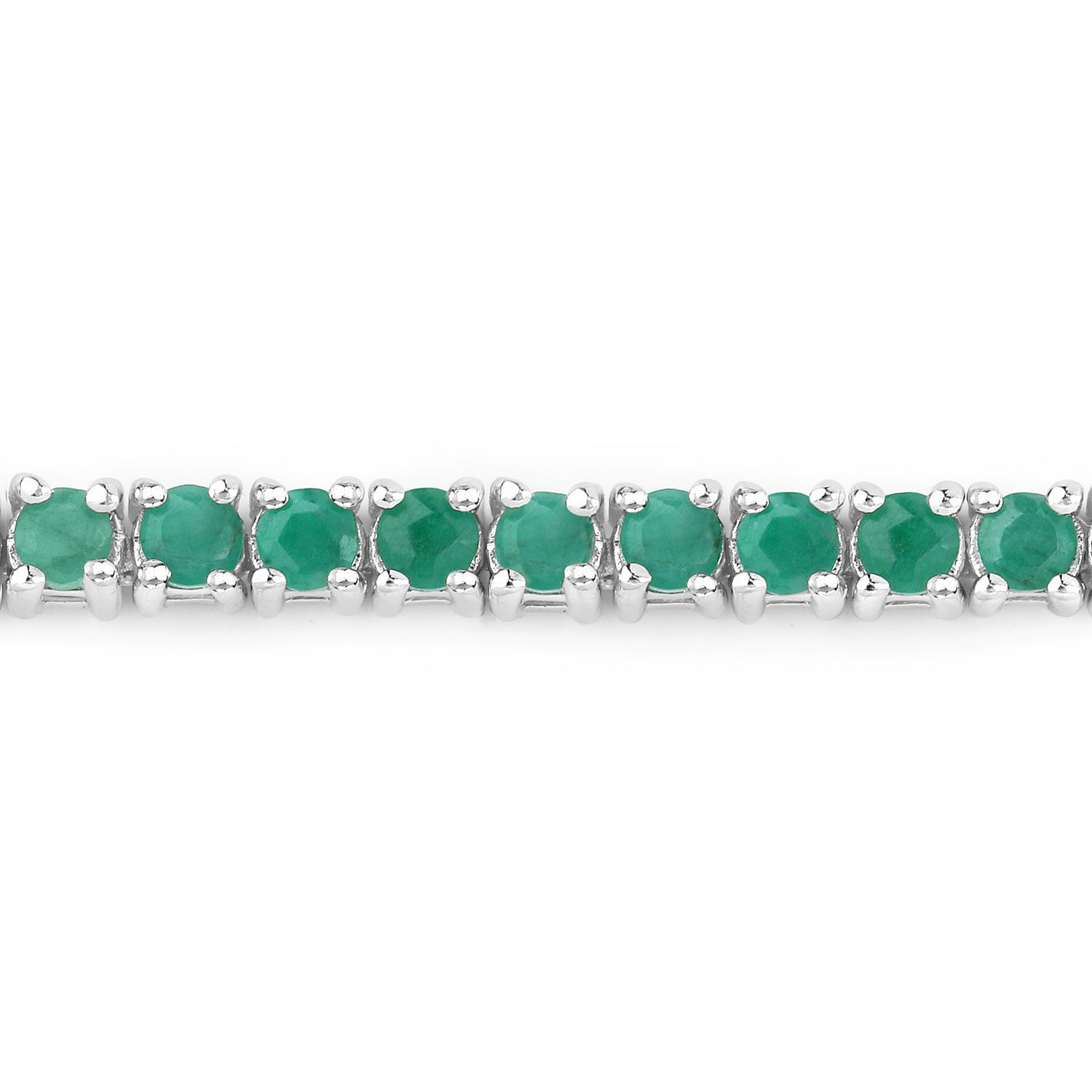 2.19 Carat Genuine Emerald .925 Sterling Silver Bracelet