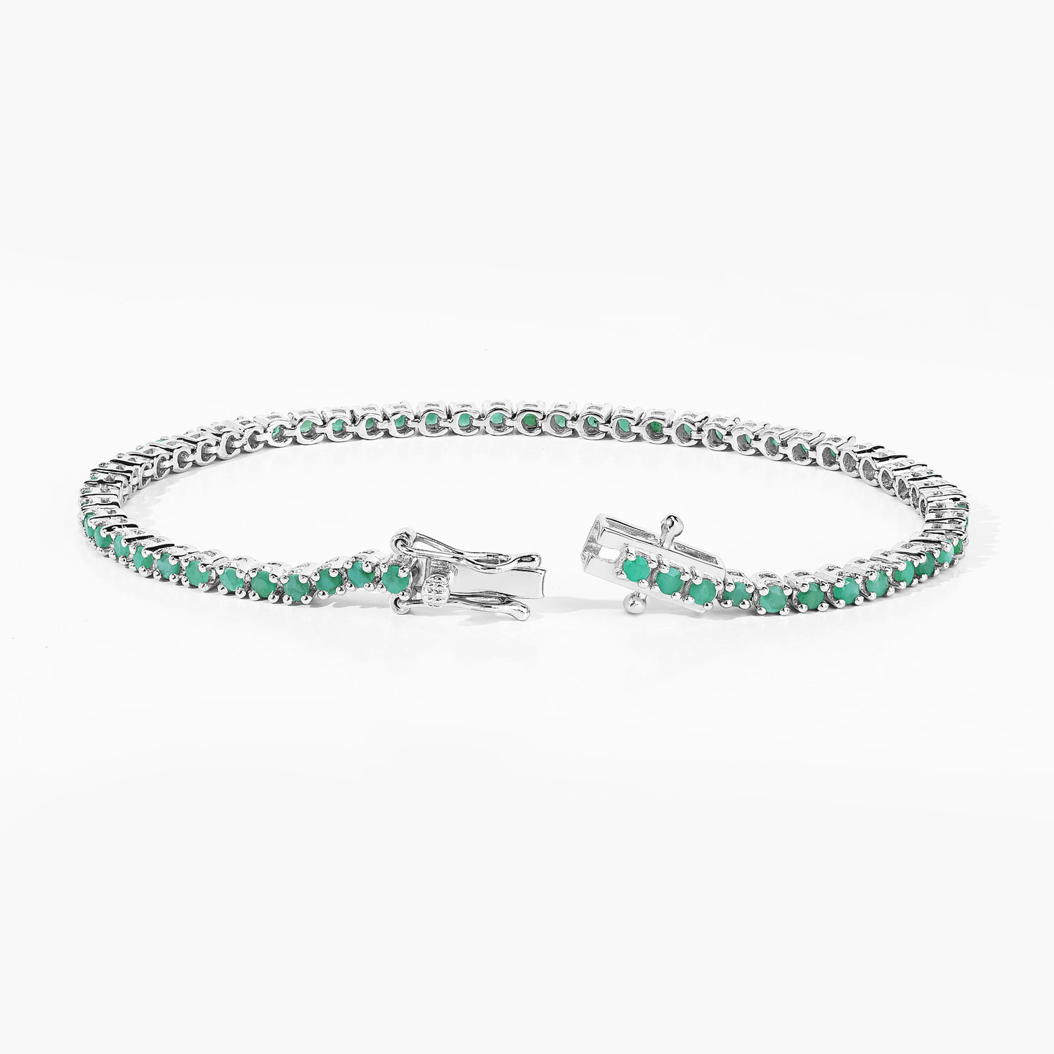 1.83 Carat Genuine Emerald .925 Sterling Silver Bracelet