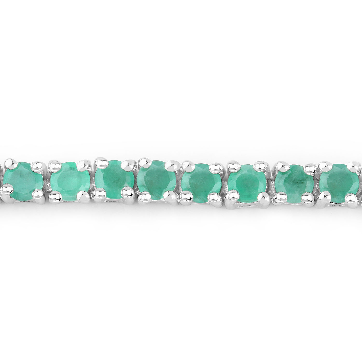 3.36 Carat Genuine Emerald .925 Sterling Silver Bracelet