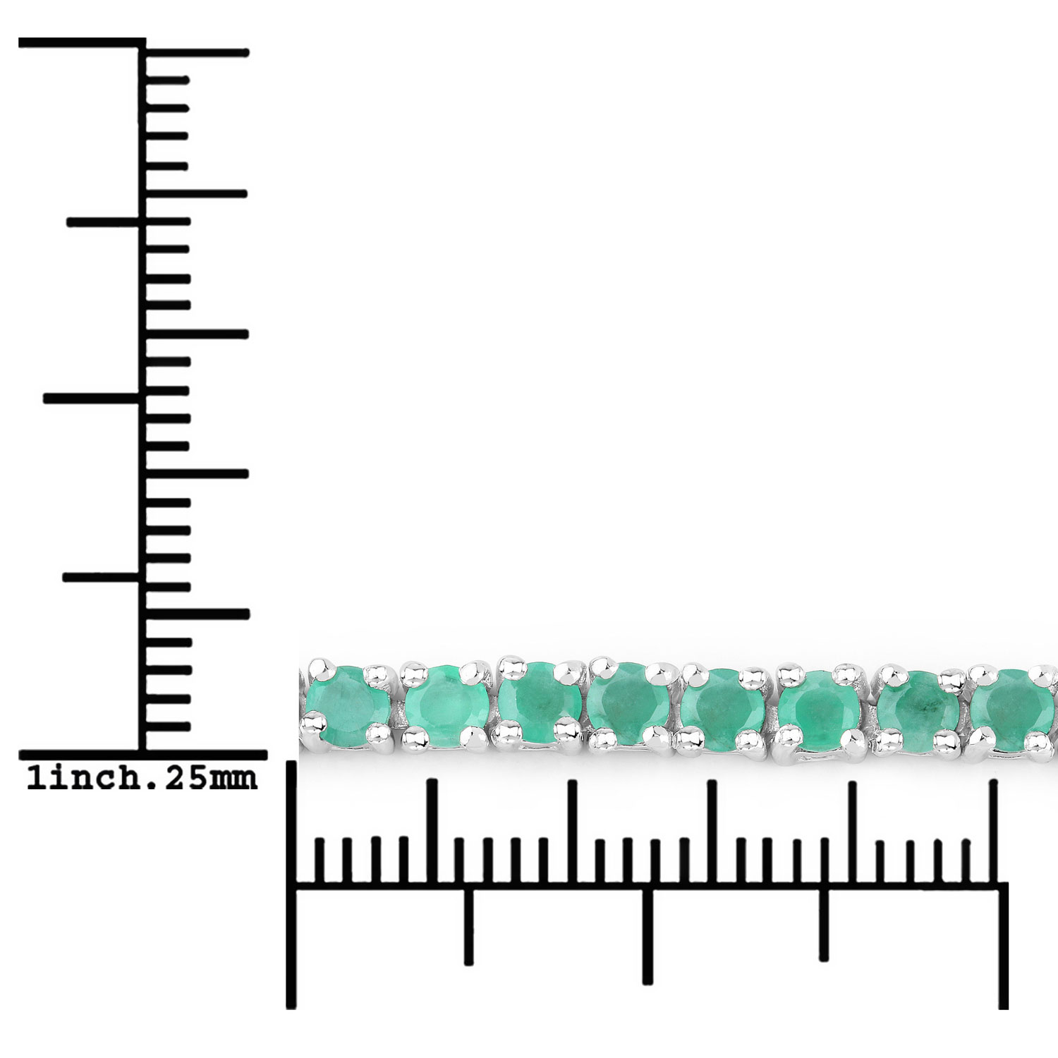 3.36 Carat Genuine Emerald .925 Sterling Silver Bracelet