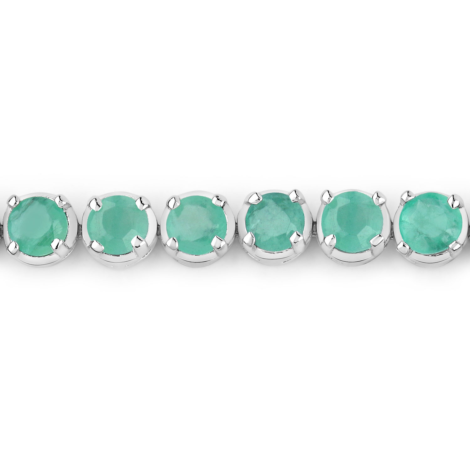 4.60 Carat Genuine Emerald .925 Sterling Silver Bracelet
