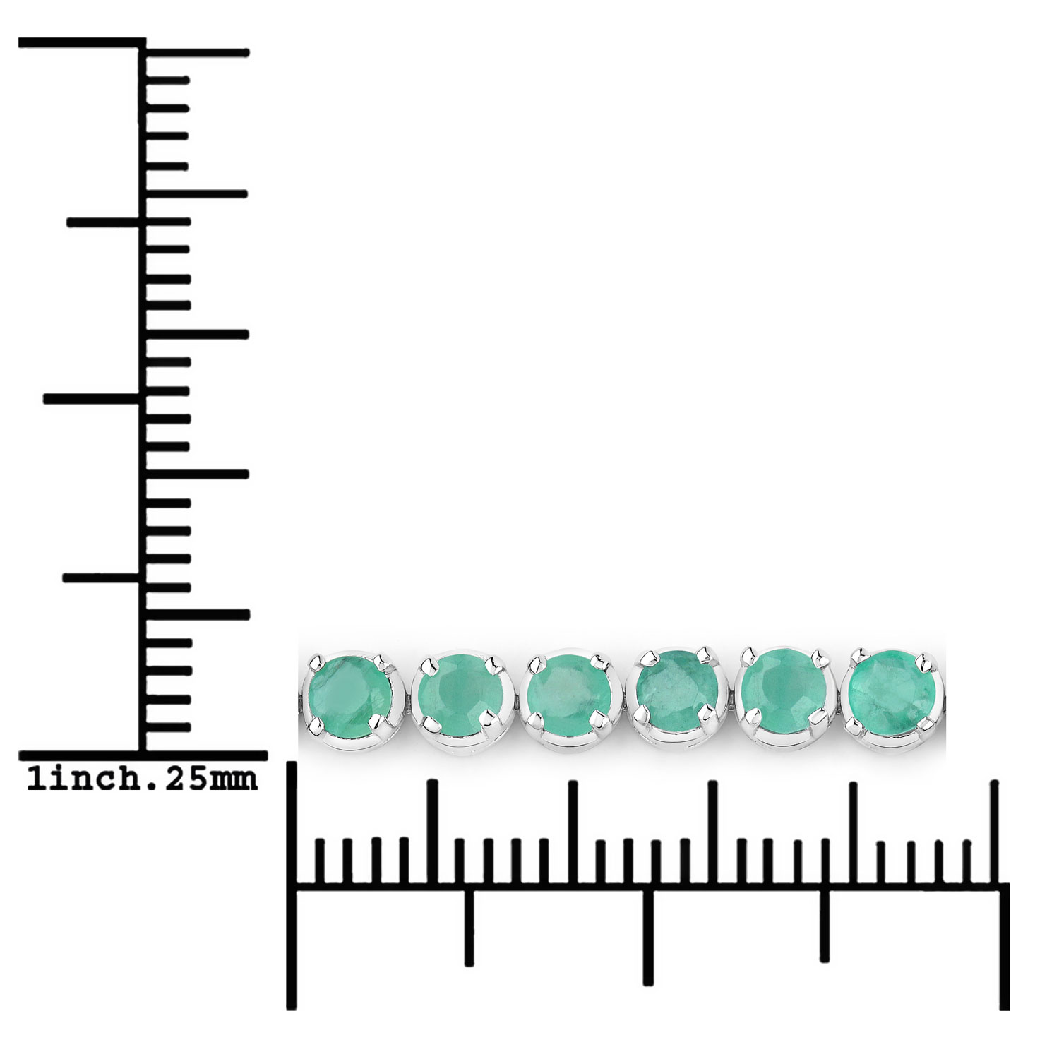 4.60 Carat Genuine Emerald .925 Sterling Silver Bracelet