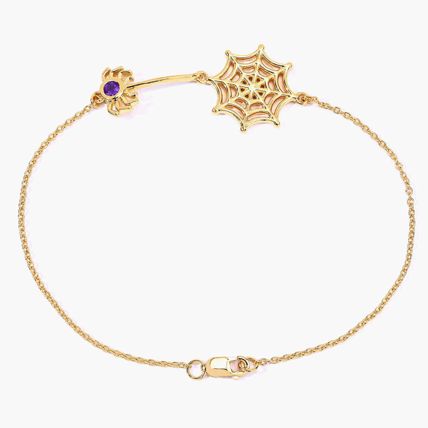 0.10 Carat Genuine Amethyst .925 Sterling Silver Bracelet