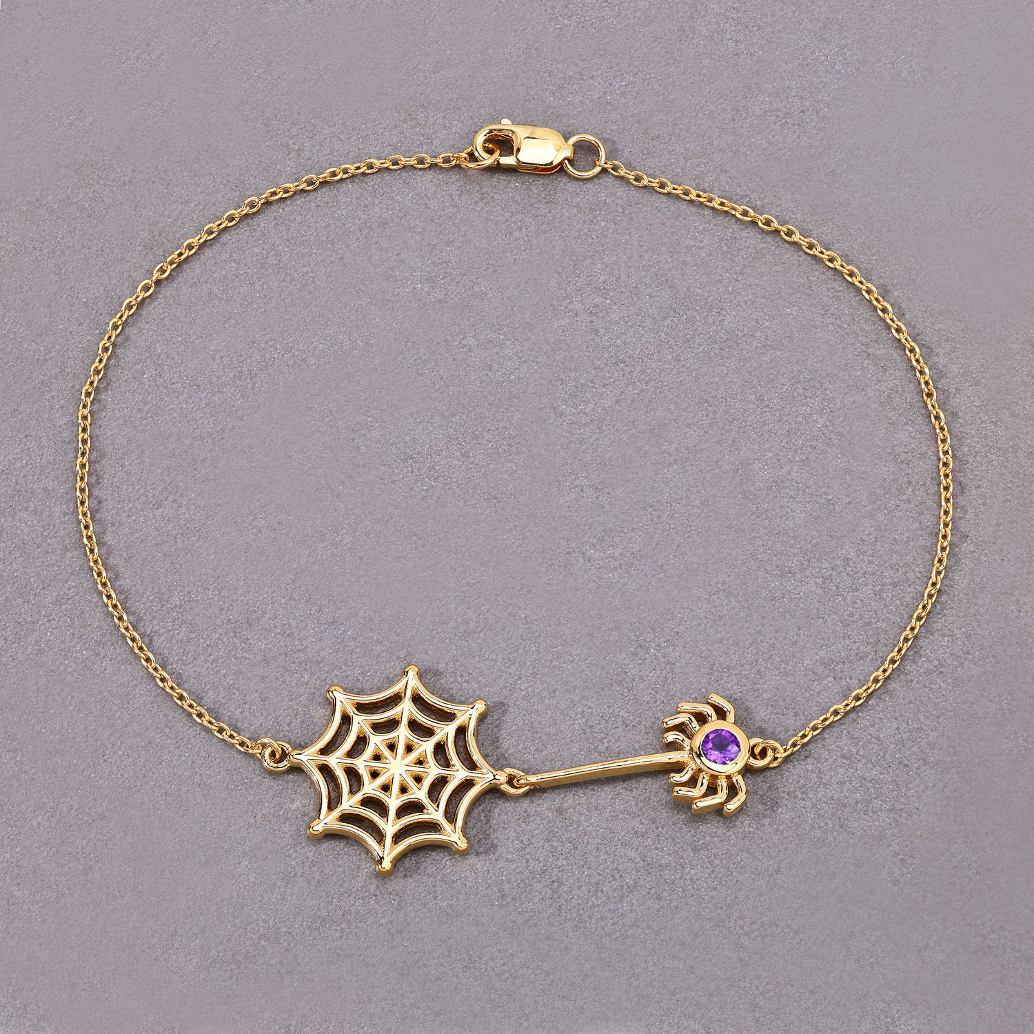 0.10 Carat Genuine Amethyst .925 Sterling Silver Bracelet