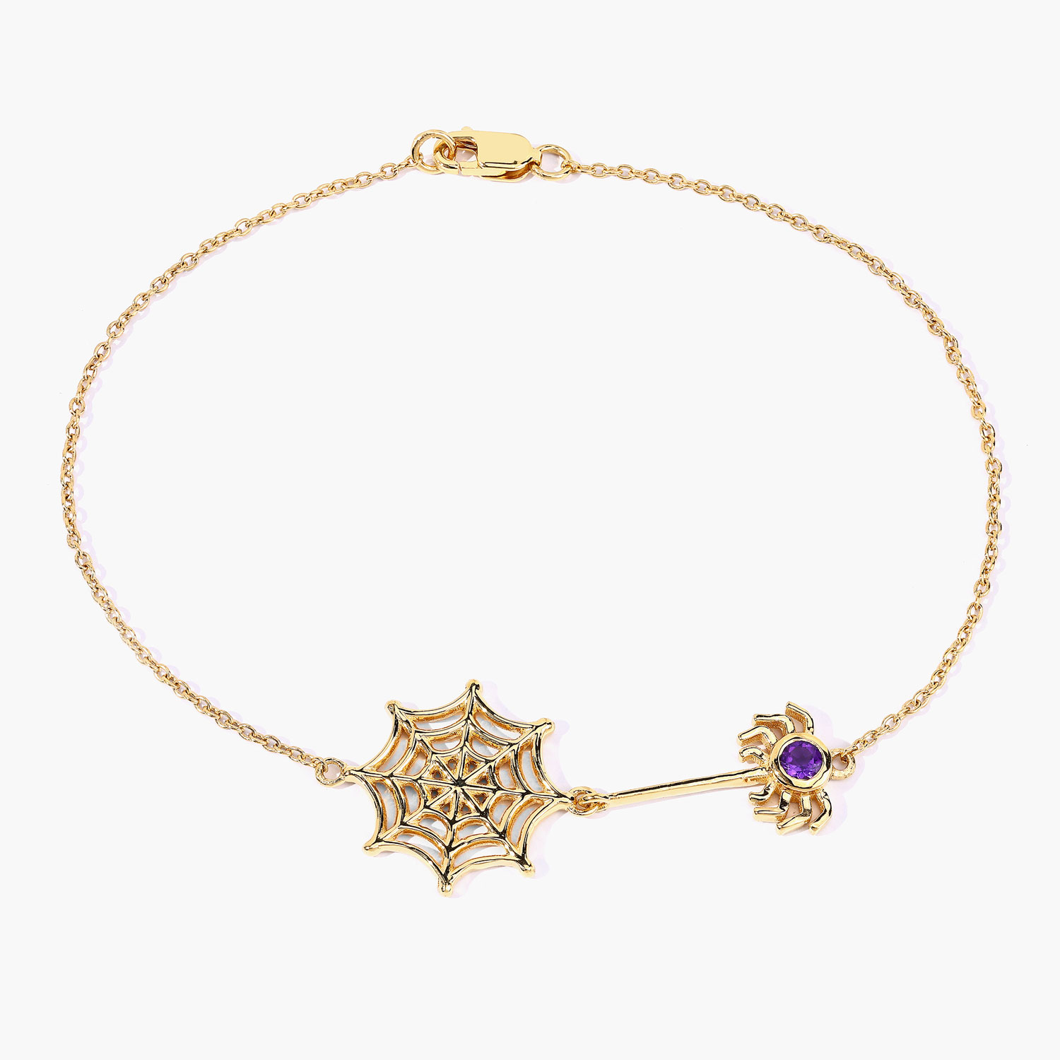 0.10 Carat Genuine Amethyst .925 Sterling Silver Bracelet