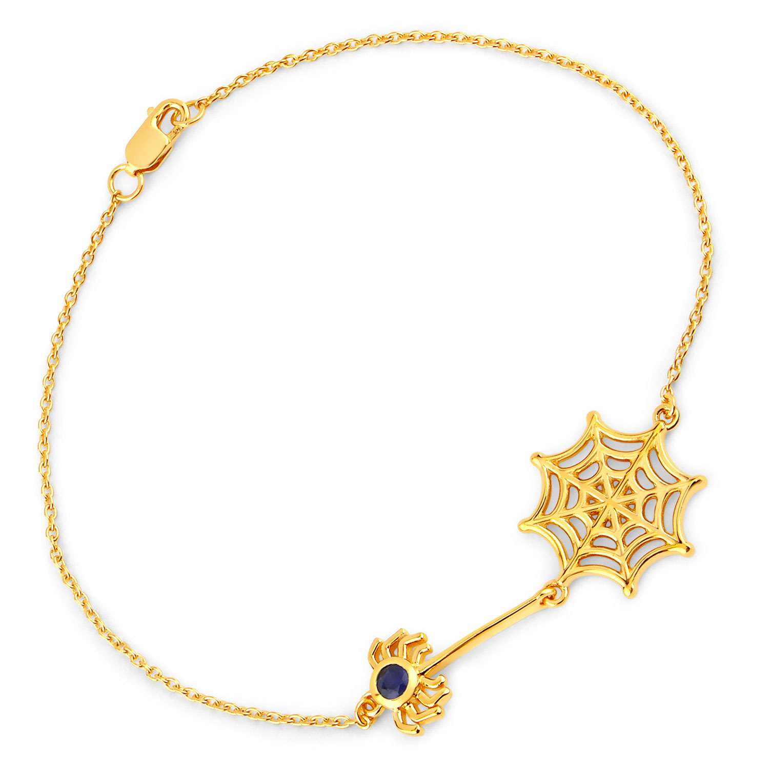 0.13 Carat Genuine Blue Sapphire .925 Sterling Silver Bracelet