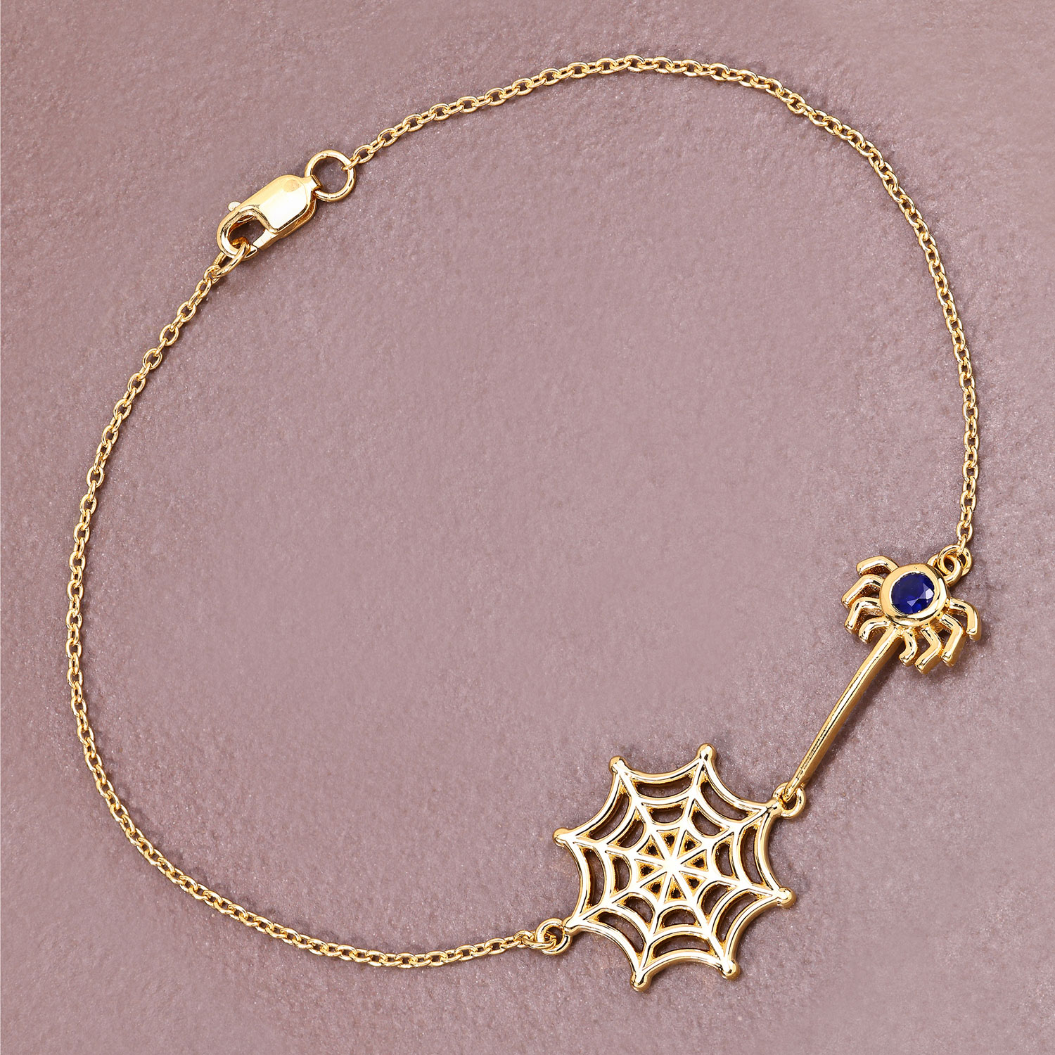 0.13 Carat Genuine Blue Sapphire .925 Sterling Silver Bracelet