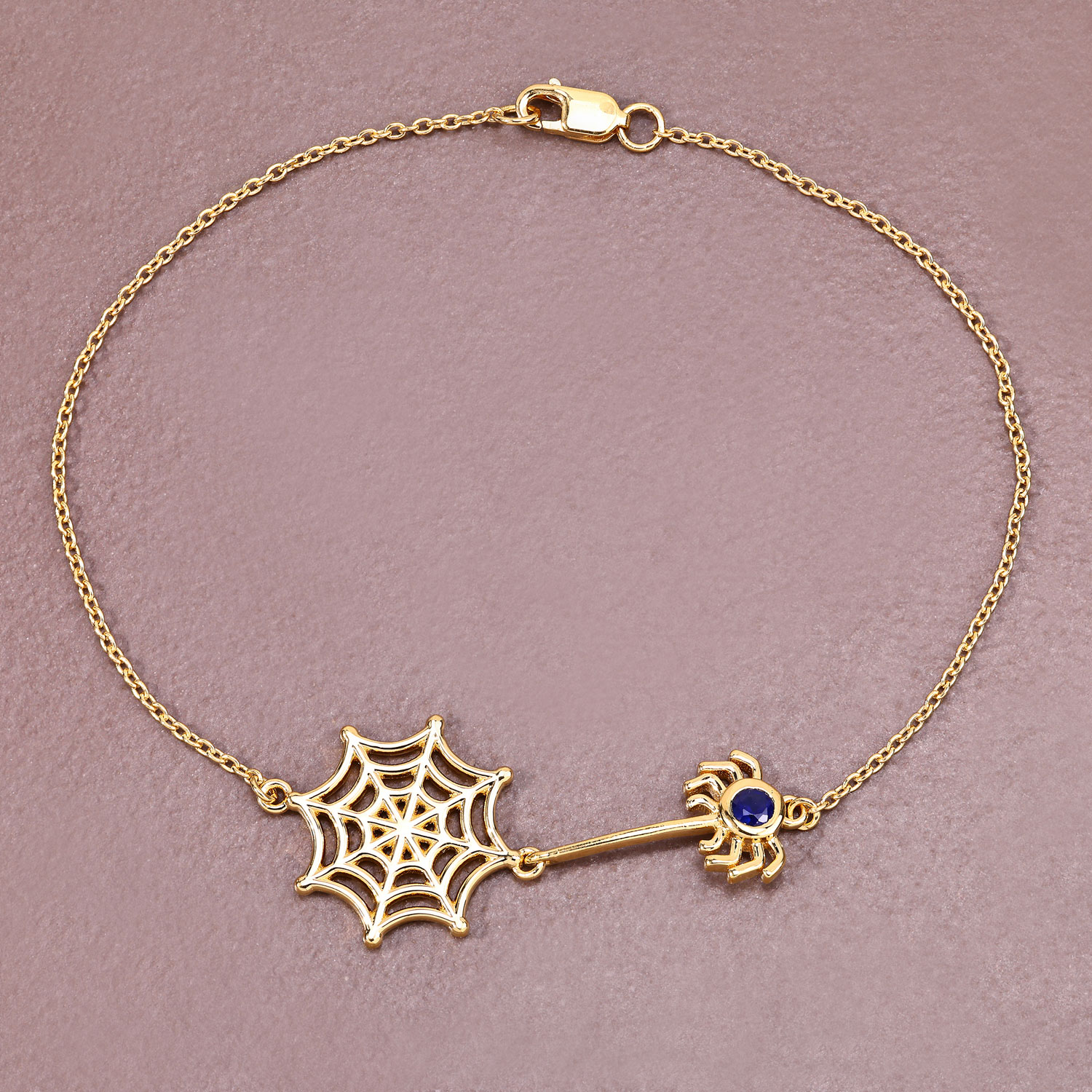 0.13 Carat Genuine Blue Sapphire .925 Sterling Silver Bracelet