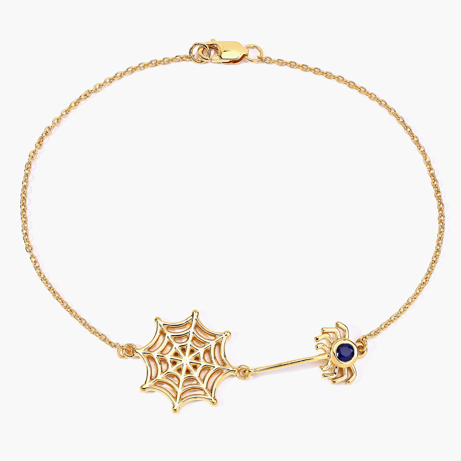 0.13 Carat Genuine Blue Sapphire .925 Sterling Silver Bracelet