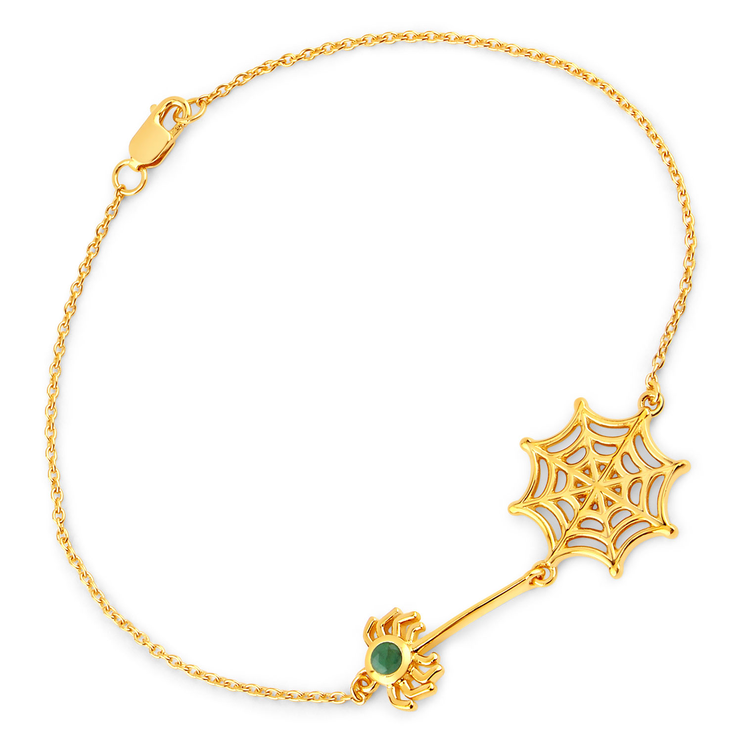 0.10 Carat Genuine Emerald .925 Sterling Silver Bracelet