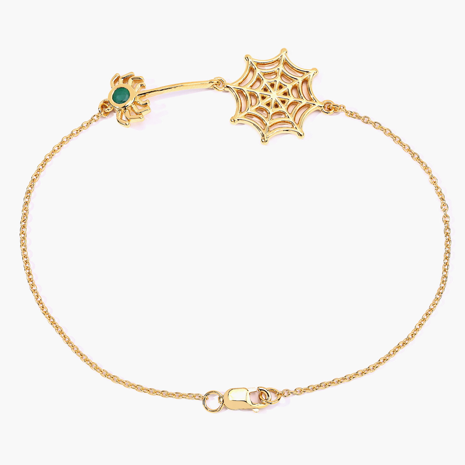 0.10 Carat Genuine Emerald .925 Sterling Silver Bracelet