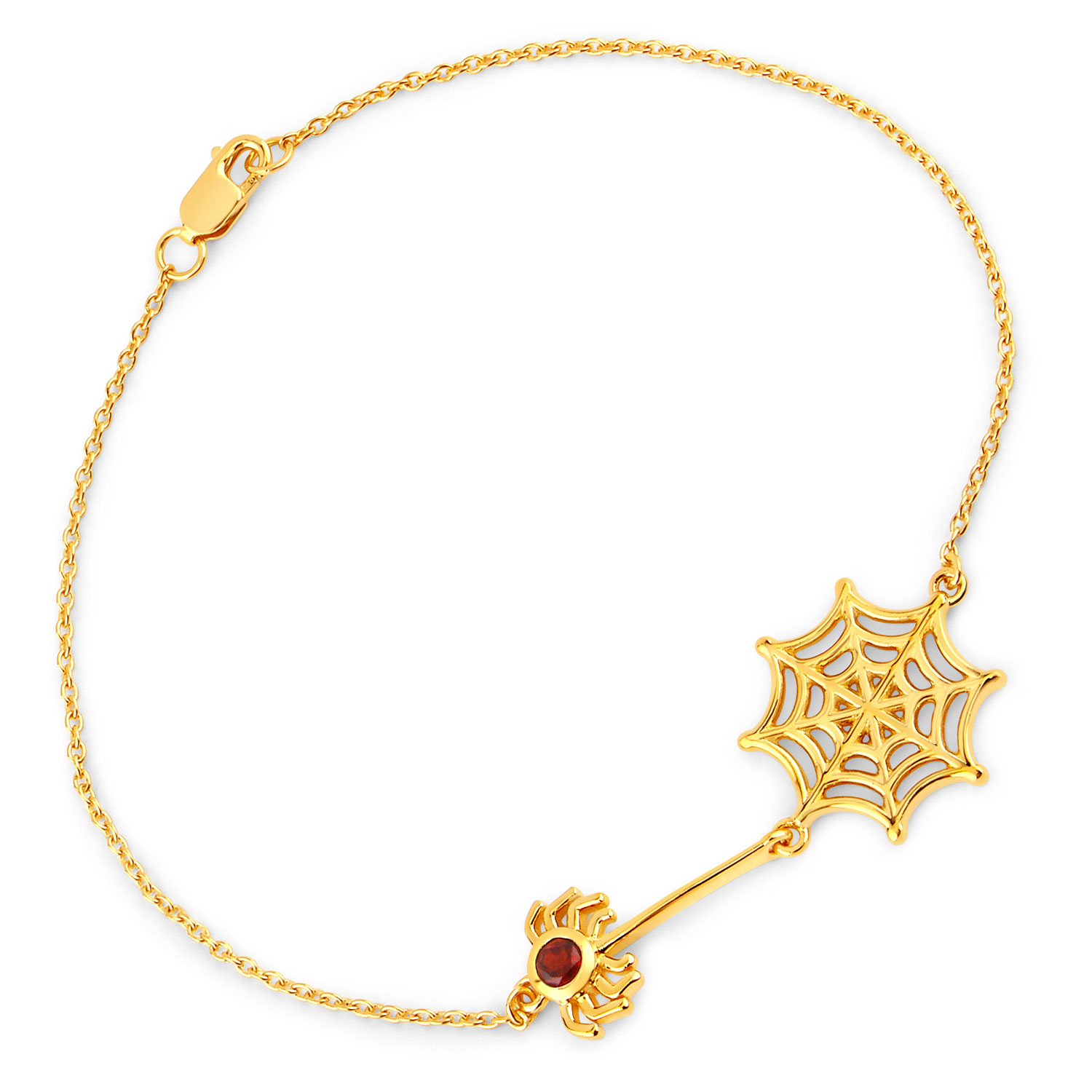 0.12 Carat Genuine Garnet .925 Sterling Silver Bracelet