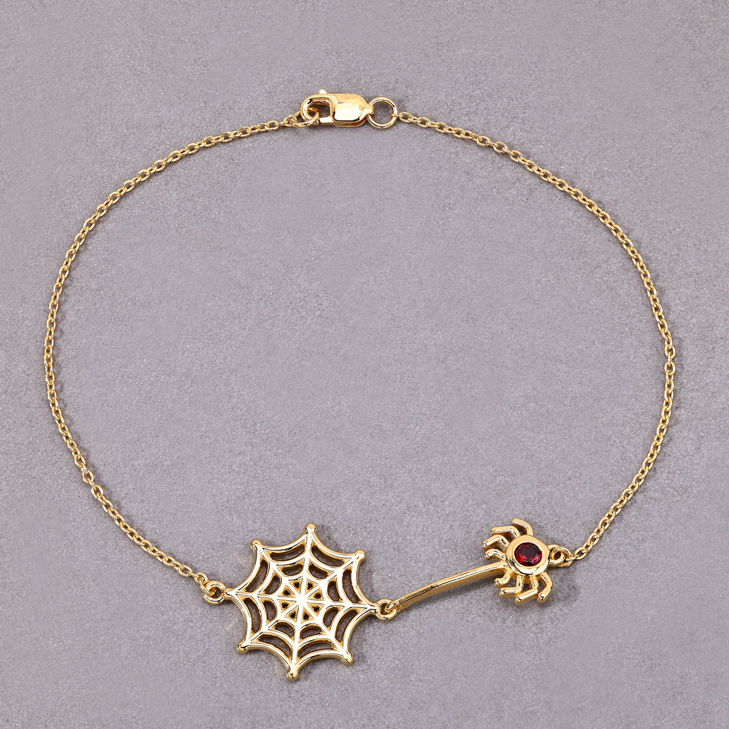 0.12 Carat Genuine Garnet .925 Sterling Silver Bracelet