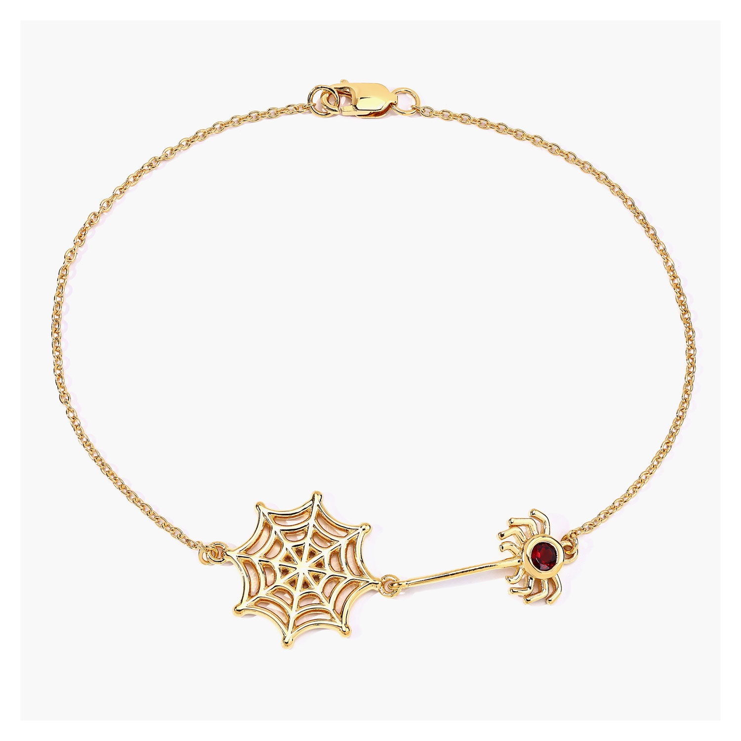 0.12 Carat Genuine Garnet .925 Sterling Silver Bracelet