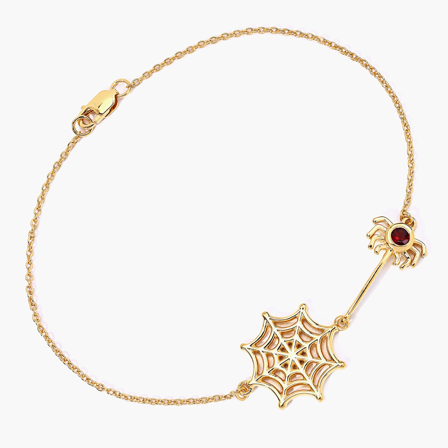 0.12 Carat Genuine Garnet .925 Sterling Silver Bracelet