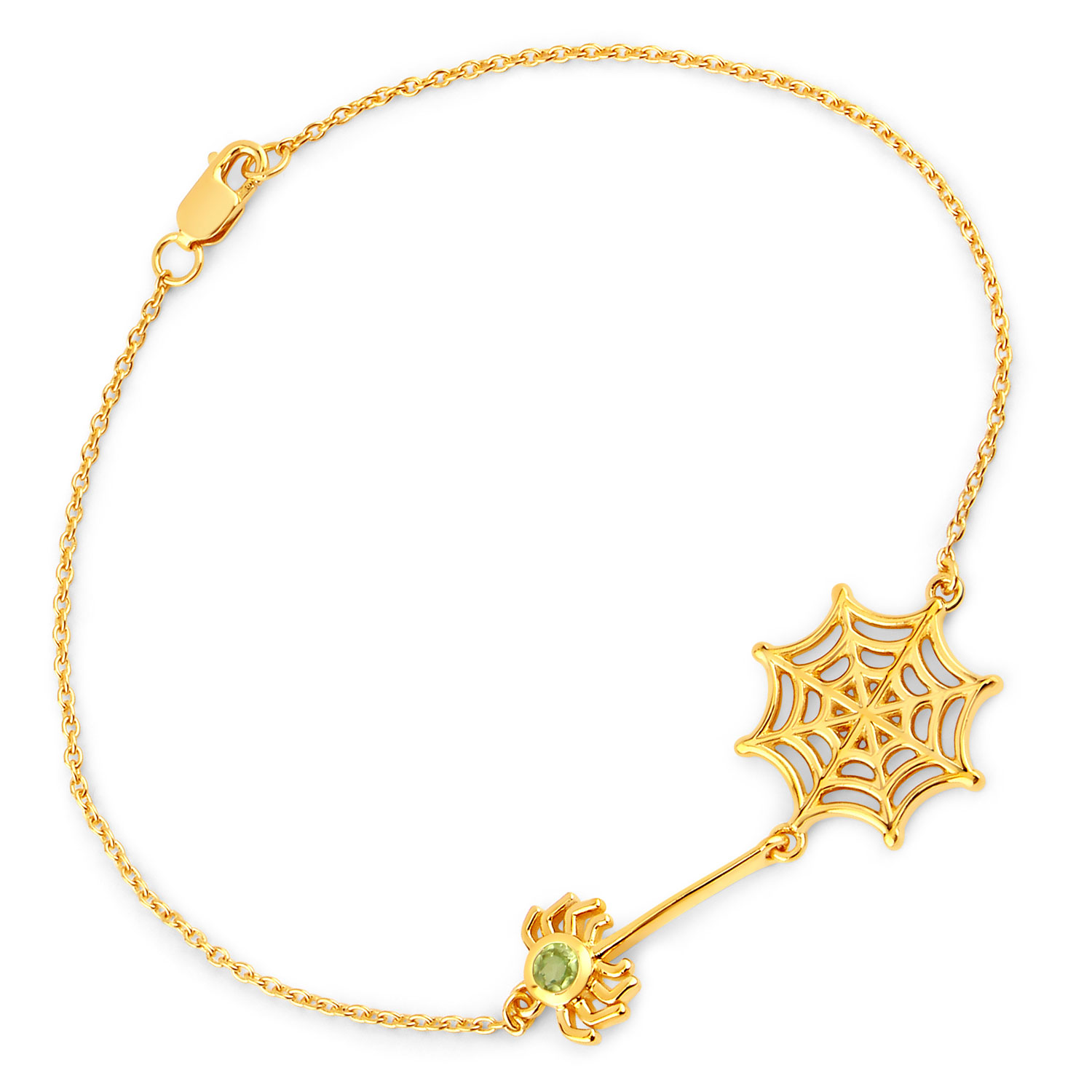 0.10 Carat Genuine Peridot .925 Sterling Silver Bracelet