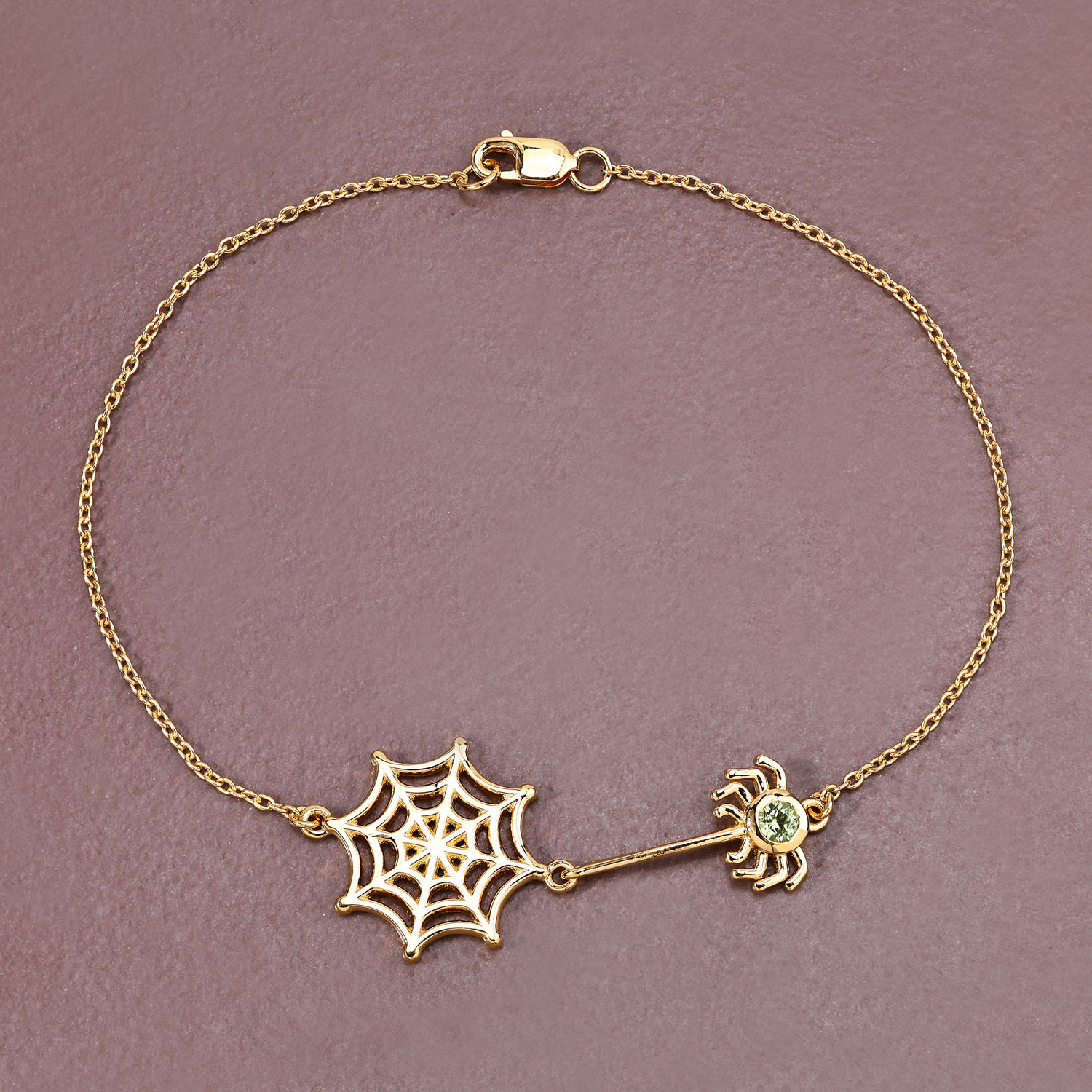 0.10 Carat Genuine Peridot .925 Sterling Silver Bracelet