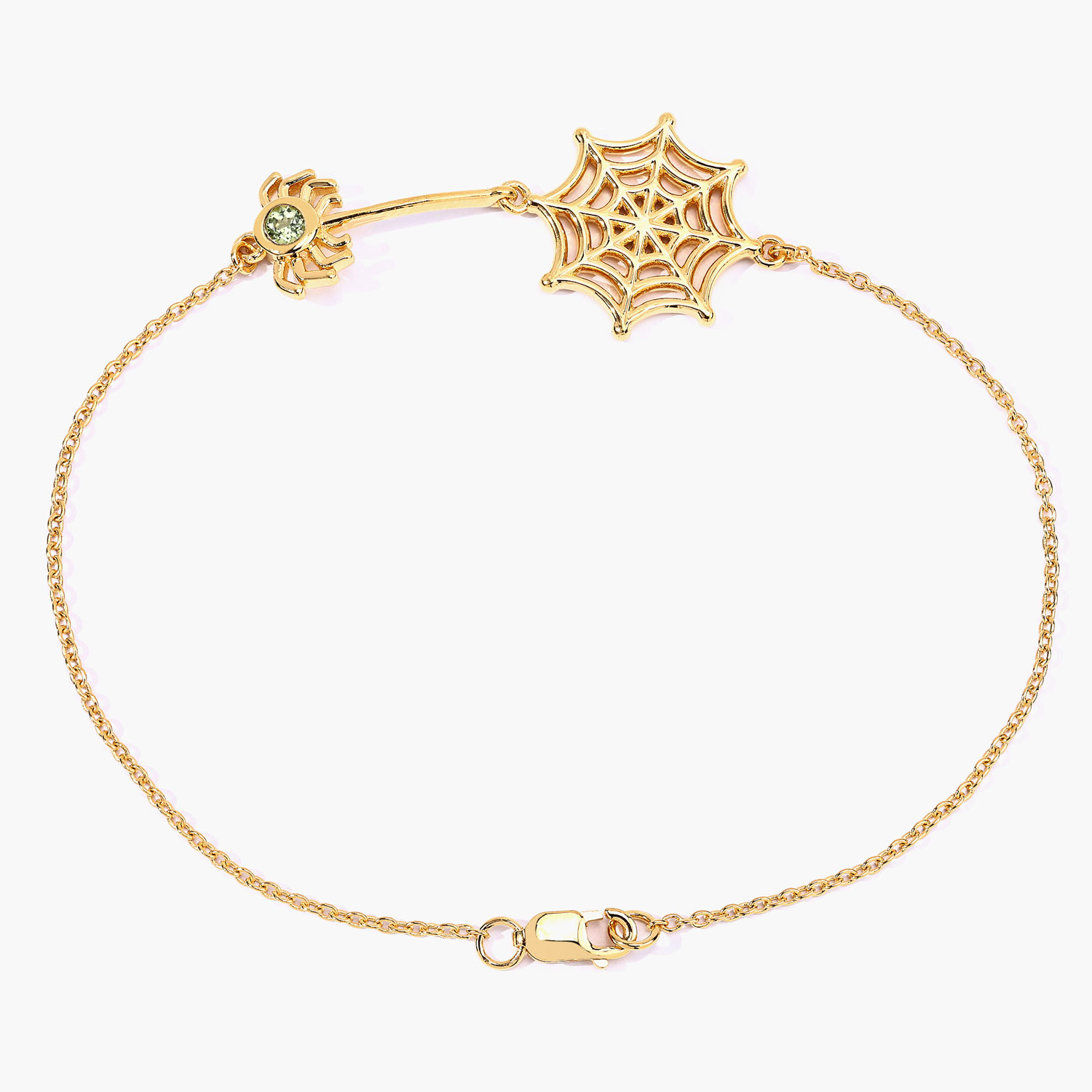 0.10 Carat Genuine Peridot .925 Sterling Silver Bracelet