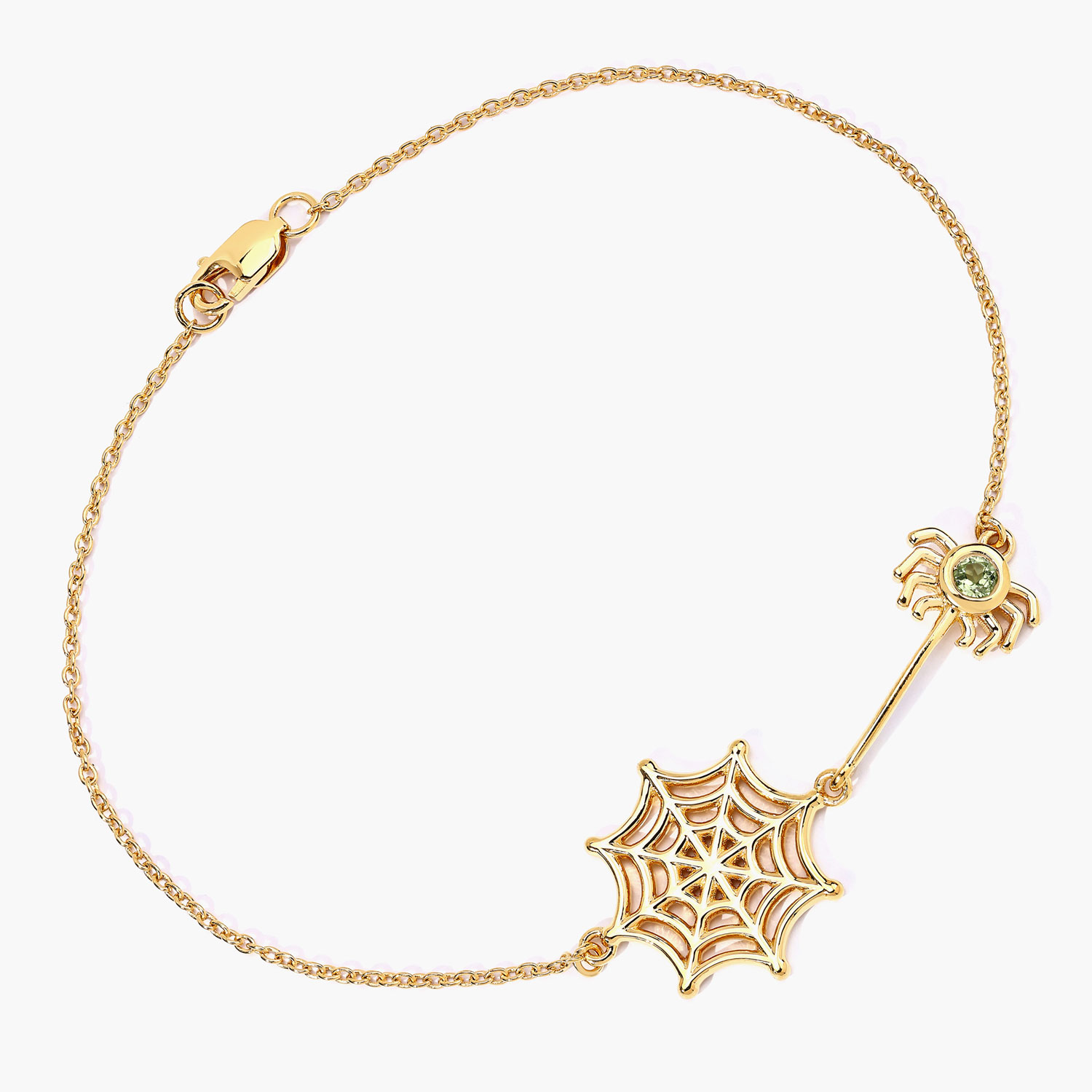 0.10 Carat Genuine Peridot .925 Sterling Silver Bracelet