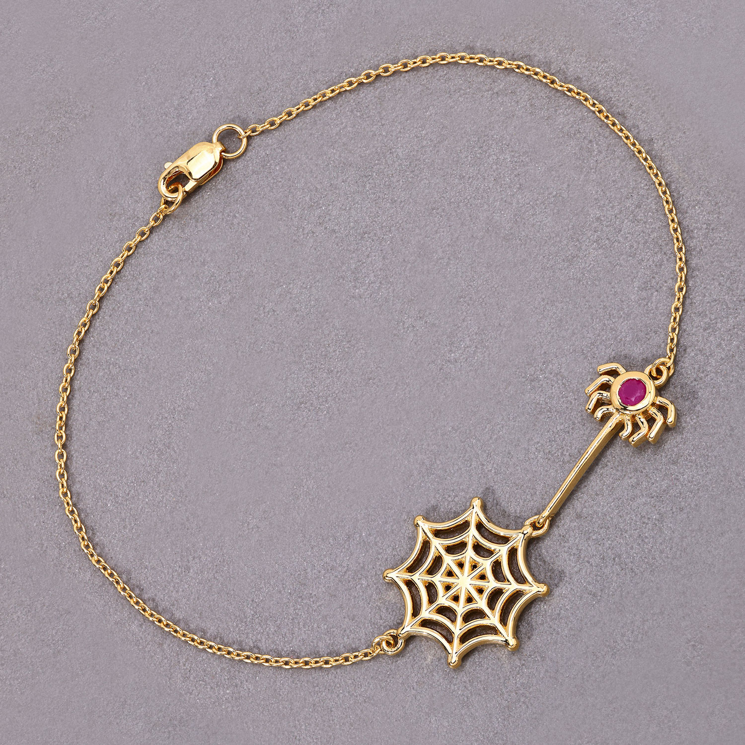 0.13 Carat Genuine Ruby .925 Sterling Silver Bracelet