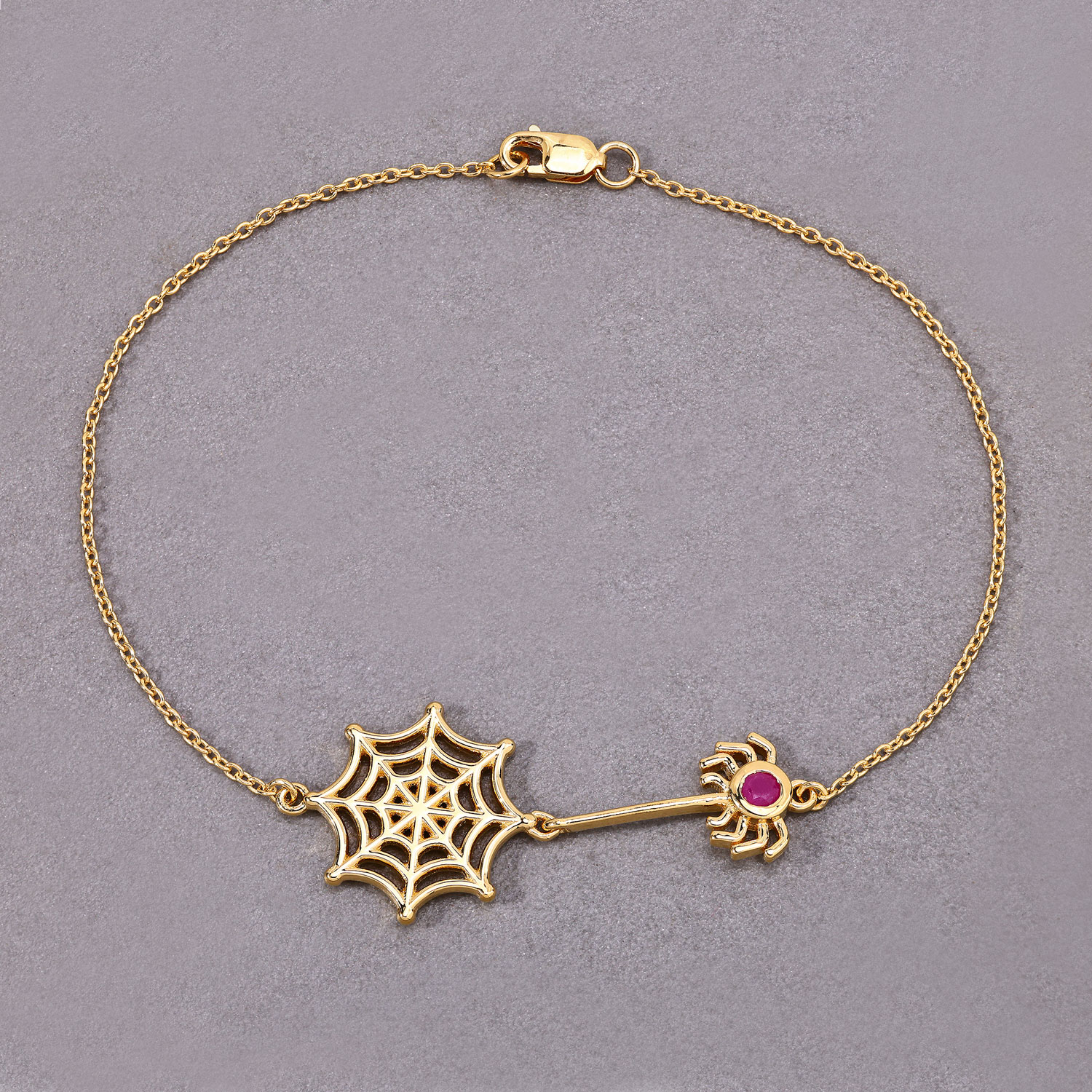 0.13 Carat Genuine Ruby .925 Sterling Silver Bracelet