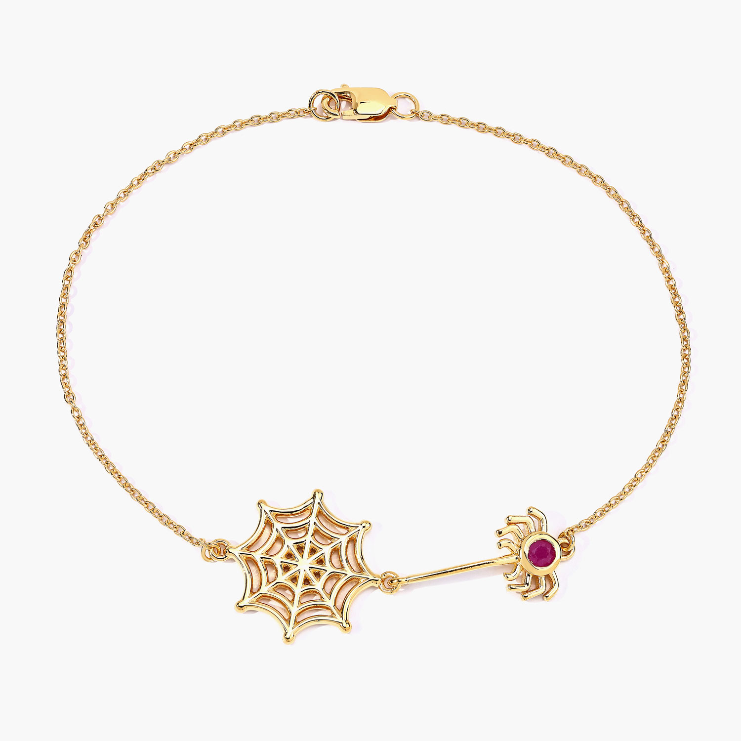 0.13 Carat Genuine Ruby .925 Sterling Silver Bracelet