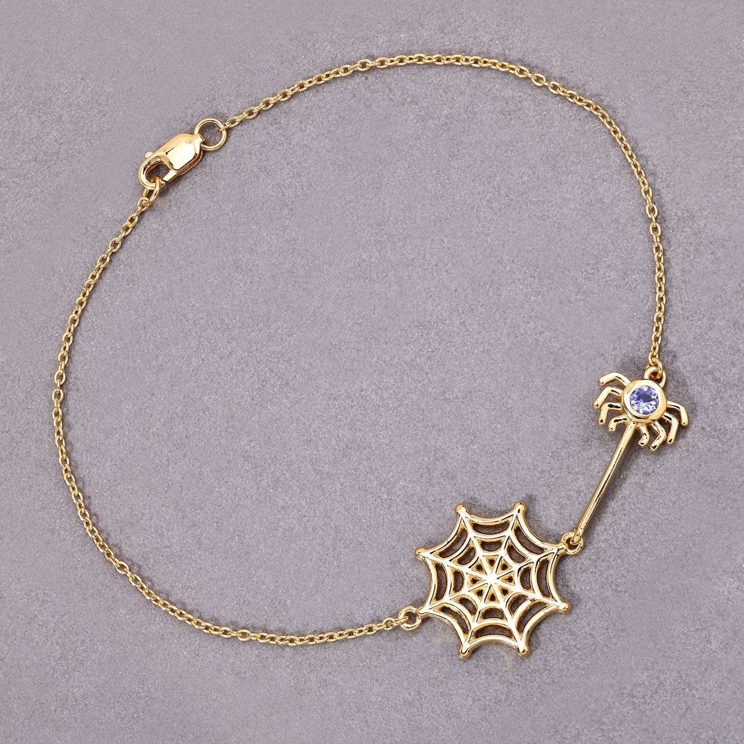 0.10 Carat Genuine Tanzanite .925 Sterling Silver Bracelet