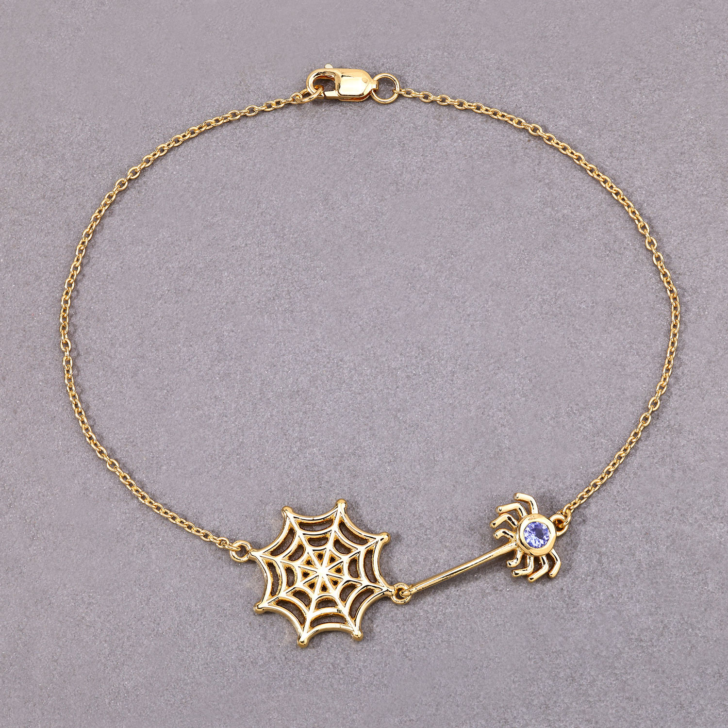 0.10 Carat Genuine Tanzanite .925 Sterling Silver Bracelet