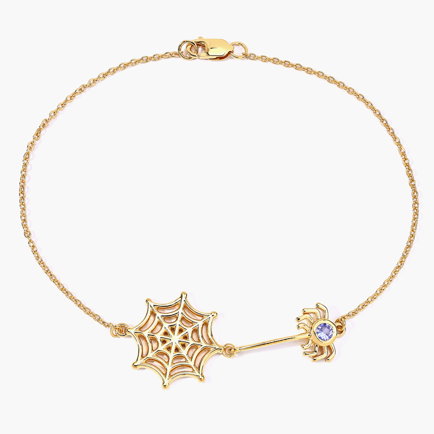 0.10 Carat Genuine Tanzanite .925 Sterling Silver Bracelet