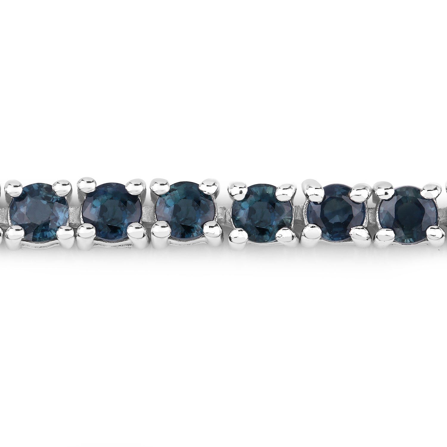 12.04 Carat Genuine Blue Sapphire .925 Sterling Silver Bracelet